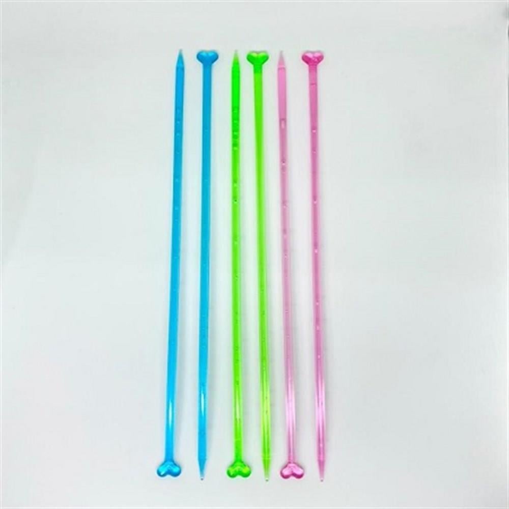 Kartopu Renkli Kalpli Plastik Şiş 6 Mm