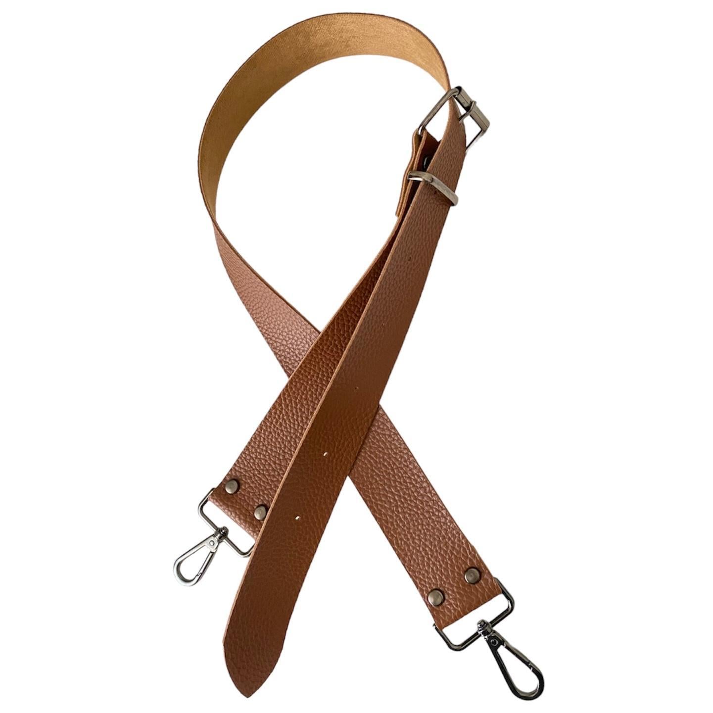 Kemer Tokalı Ayarlanabilir Çanta Askısı 130 cm* 4 Cm Taba Renk Krom Kancalı