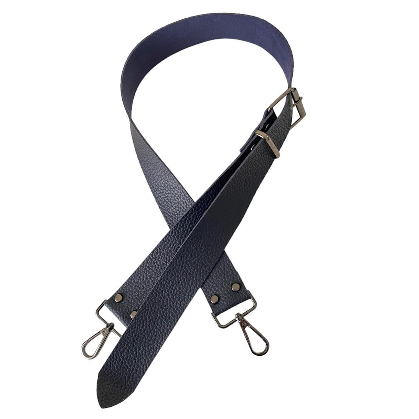 Kemer Tokalı Ayarlanabilir Çanta Askısı 130 cm* 4 Cm Lacivert Renk Krom Kancalı