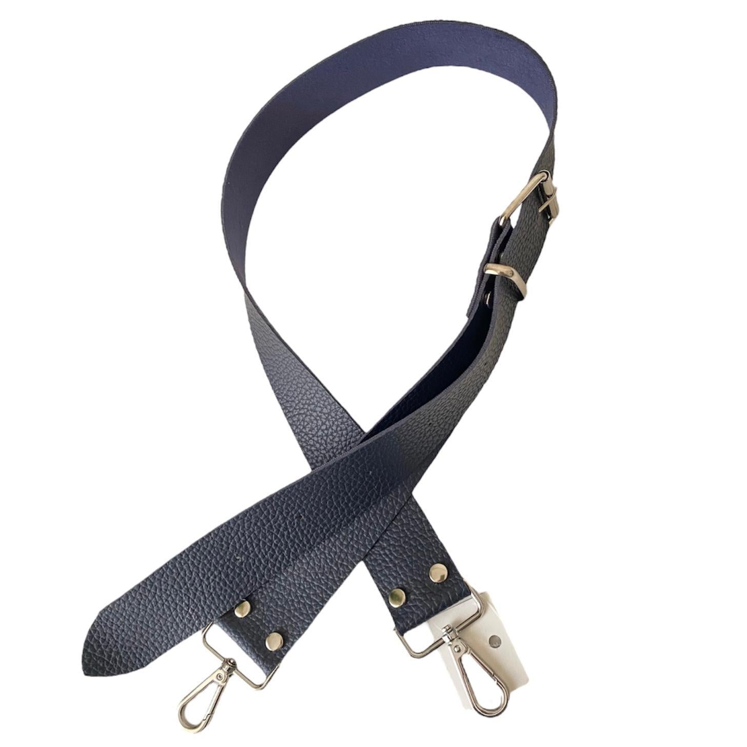 Kemer Tokalı Ayarlanabilir Çanta Askısı 130 cm* 4 Cm Lacivert Renk Gümüş Kancalı