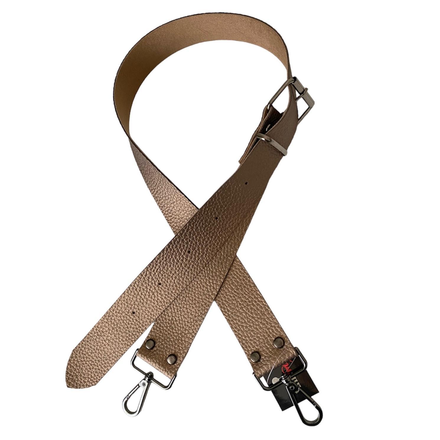 Kemer Tokalı Ayarlanabilir Çanta Askısı 130 cm* 4 Cm Bakır Renk Krom Kancalı