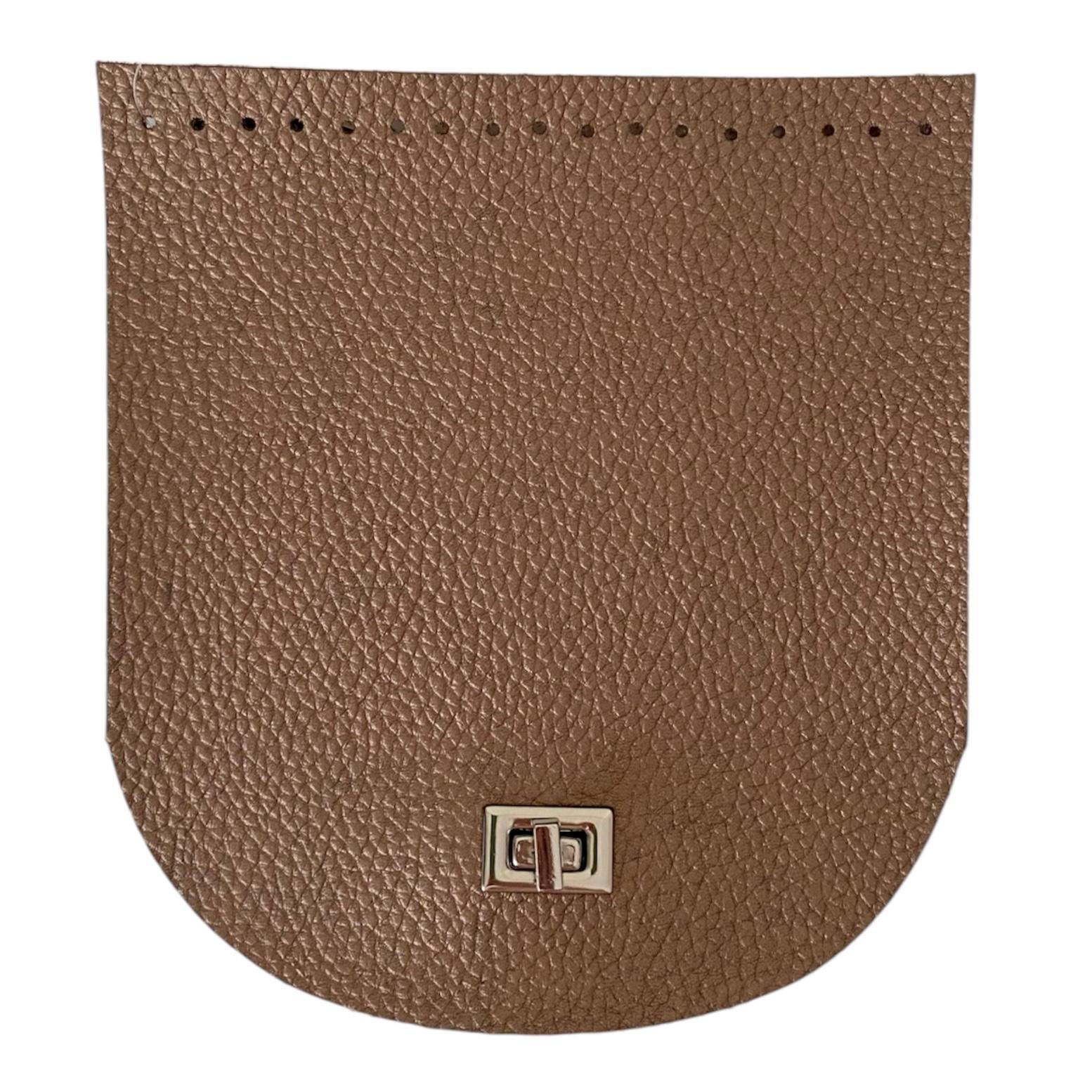 Kilitli Çanta Kapağı 18x 20 Cm Bakır Renk Gümüş Klips