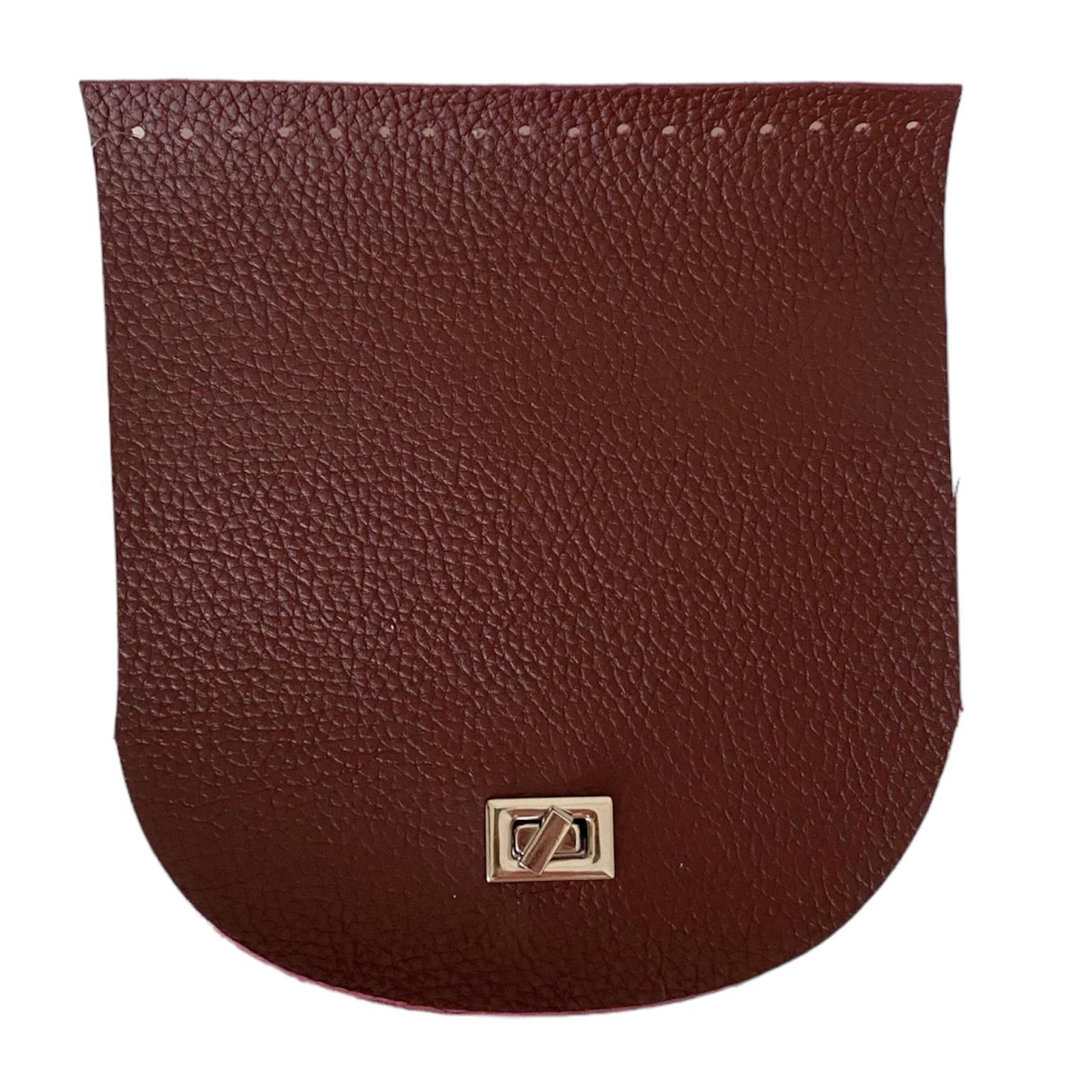 Kilitli Çanta Kapağı 18x 20 Cm Bordo Renk Gümüş Klips