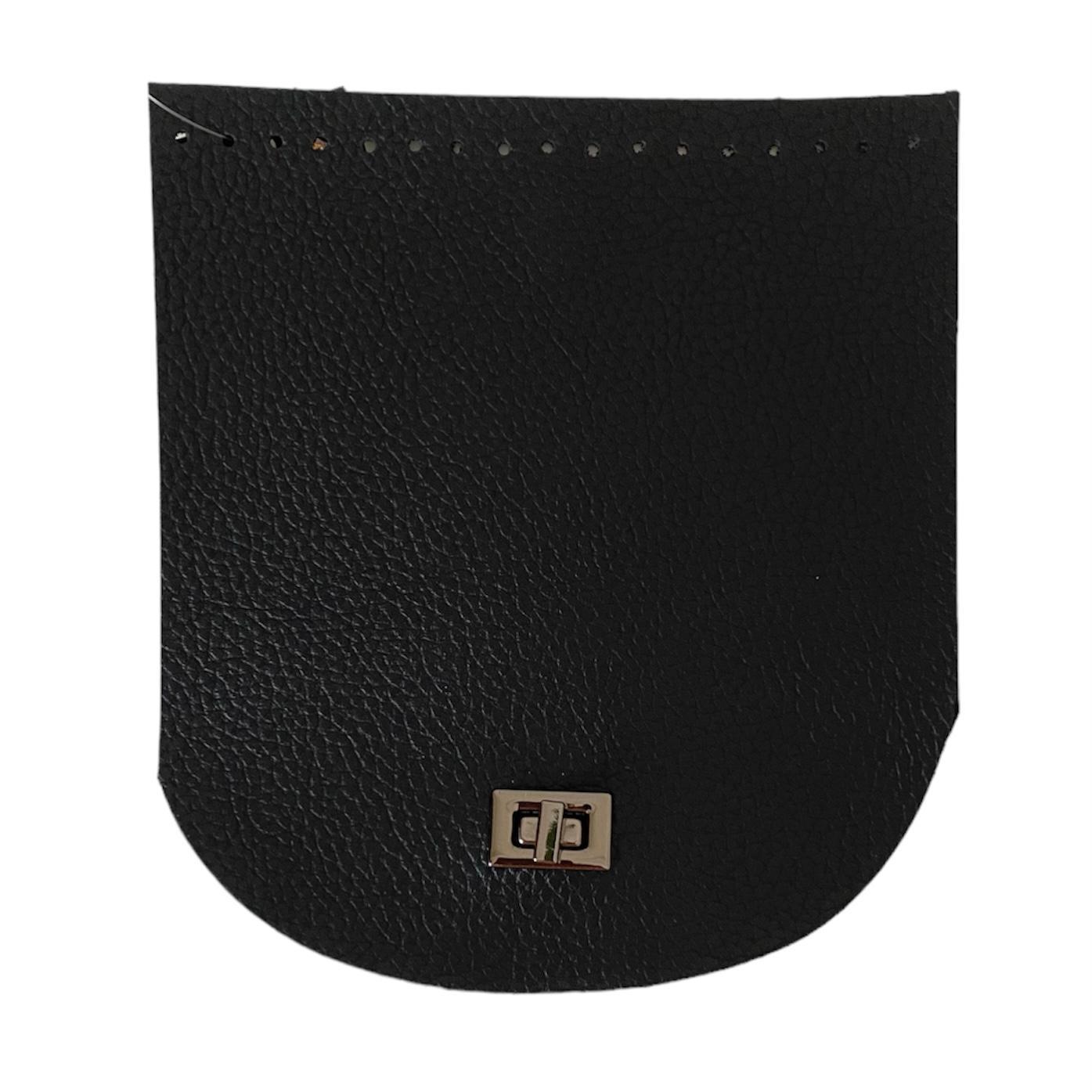 Kilitli Çanta Kapağı 18x 20 Cm Siyah Renk Krom Klips