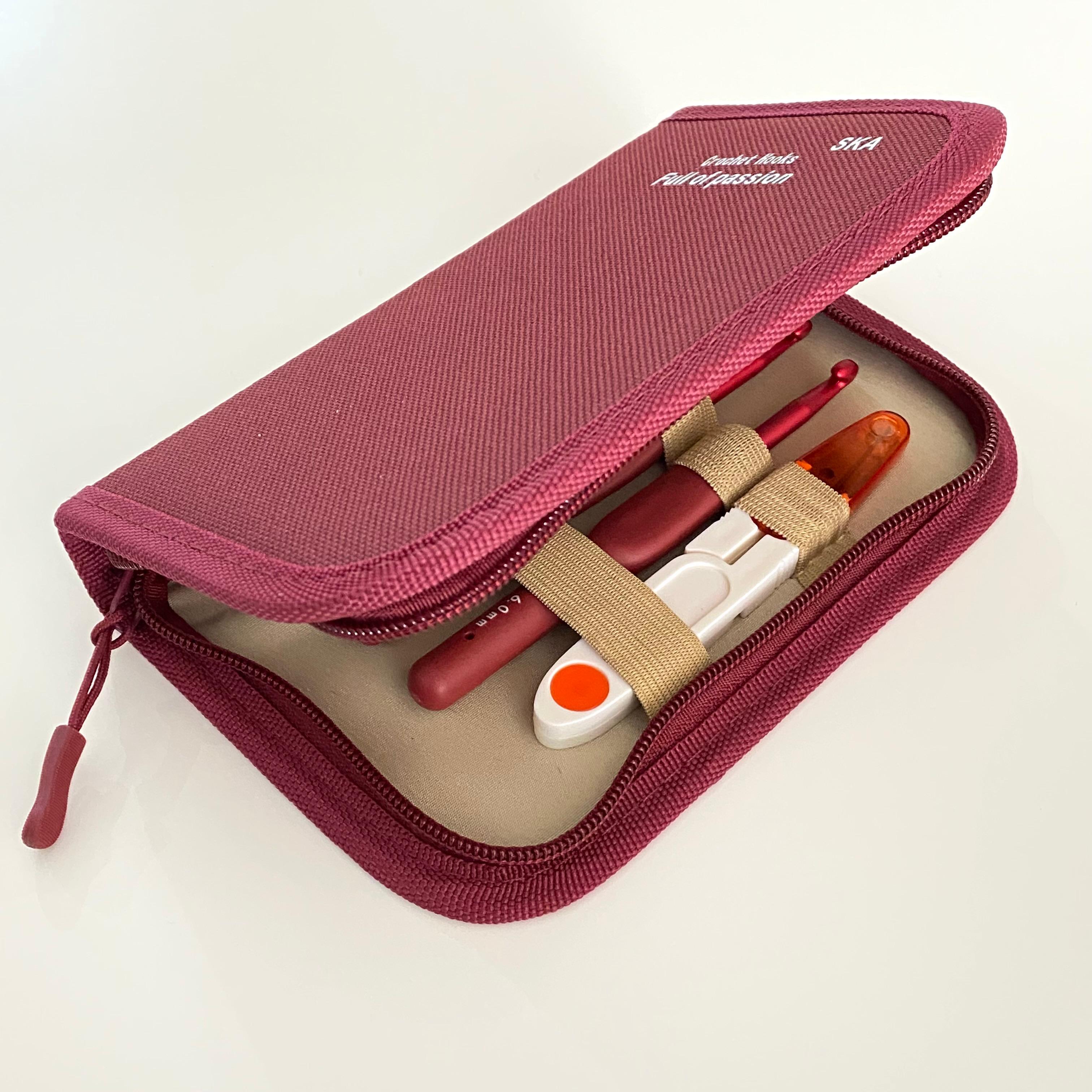 Kırmızı Red Örgü Tığ Seti Çanta ve Makas | 9 Adet Tığ