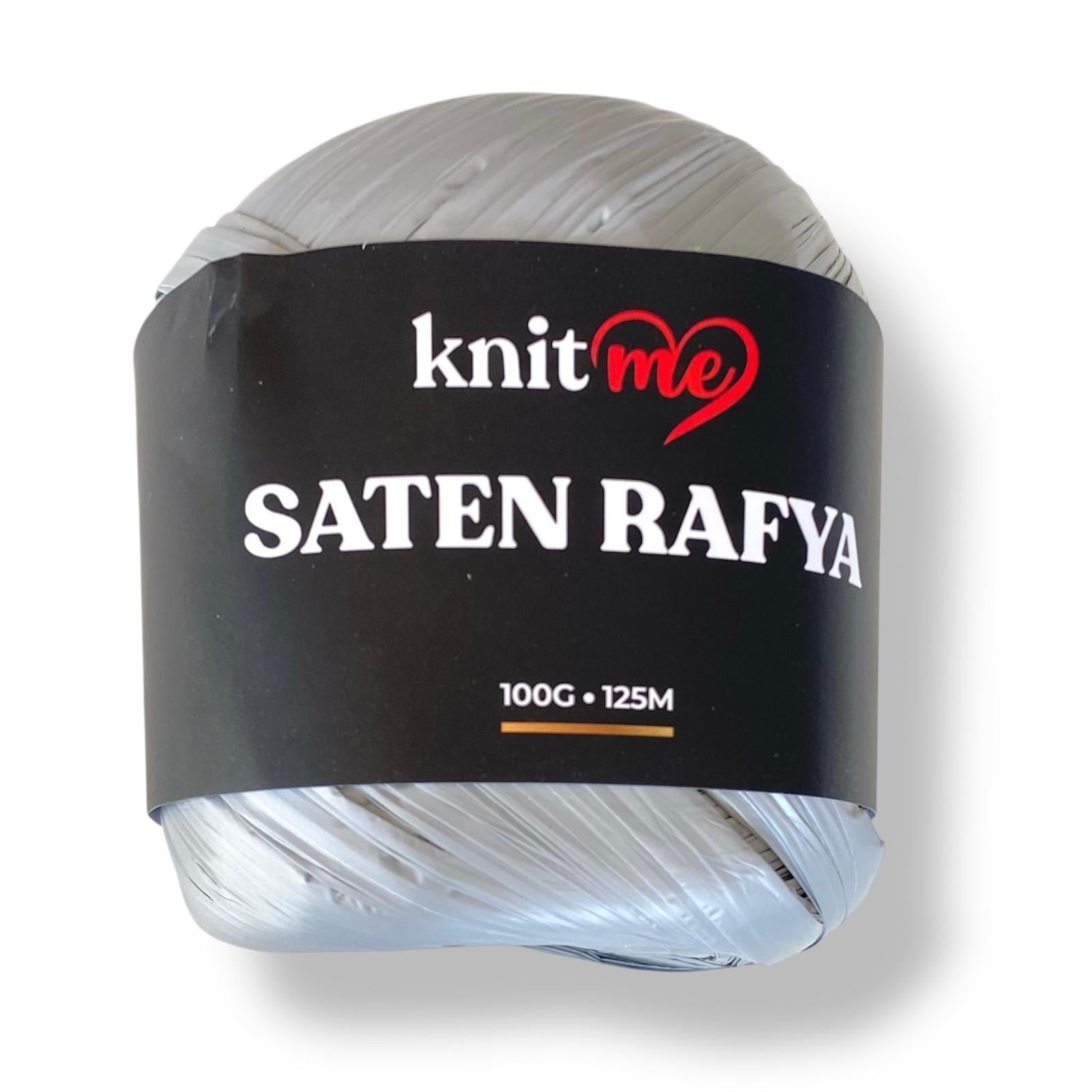 Knit Me Saten Rafya-Raffia İplik 100 Gr Gümüş