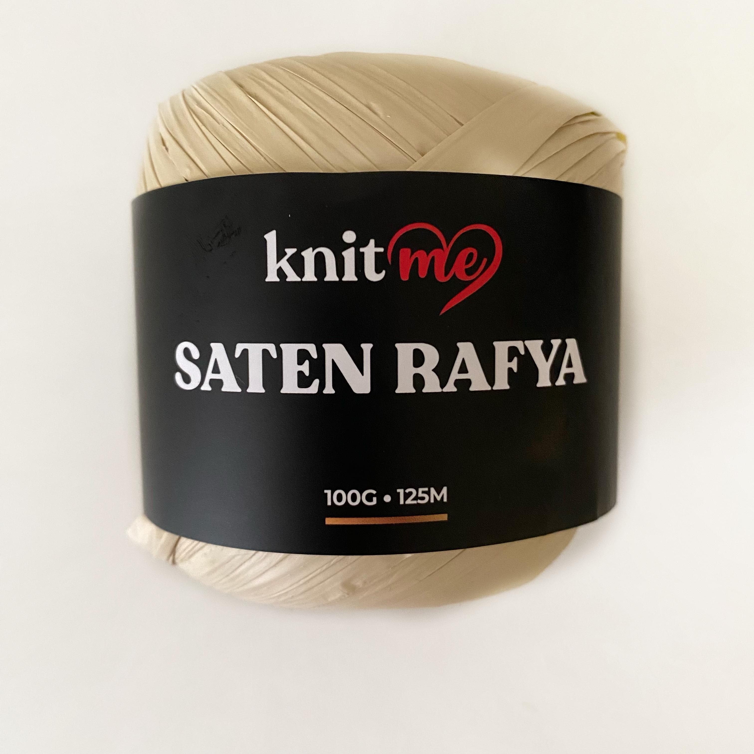Knit Me Saten Rafya-Raffia İplik 100 Gr Krem