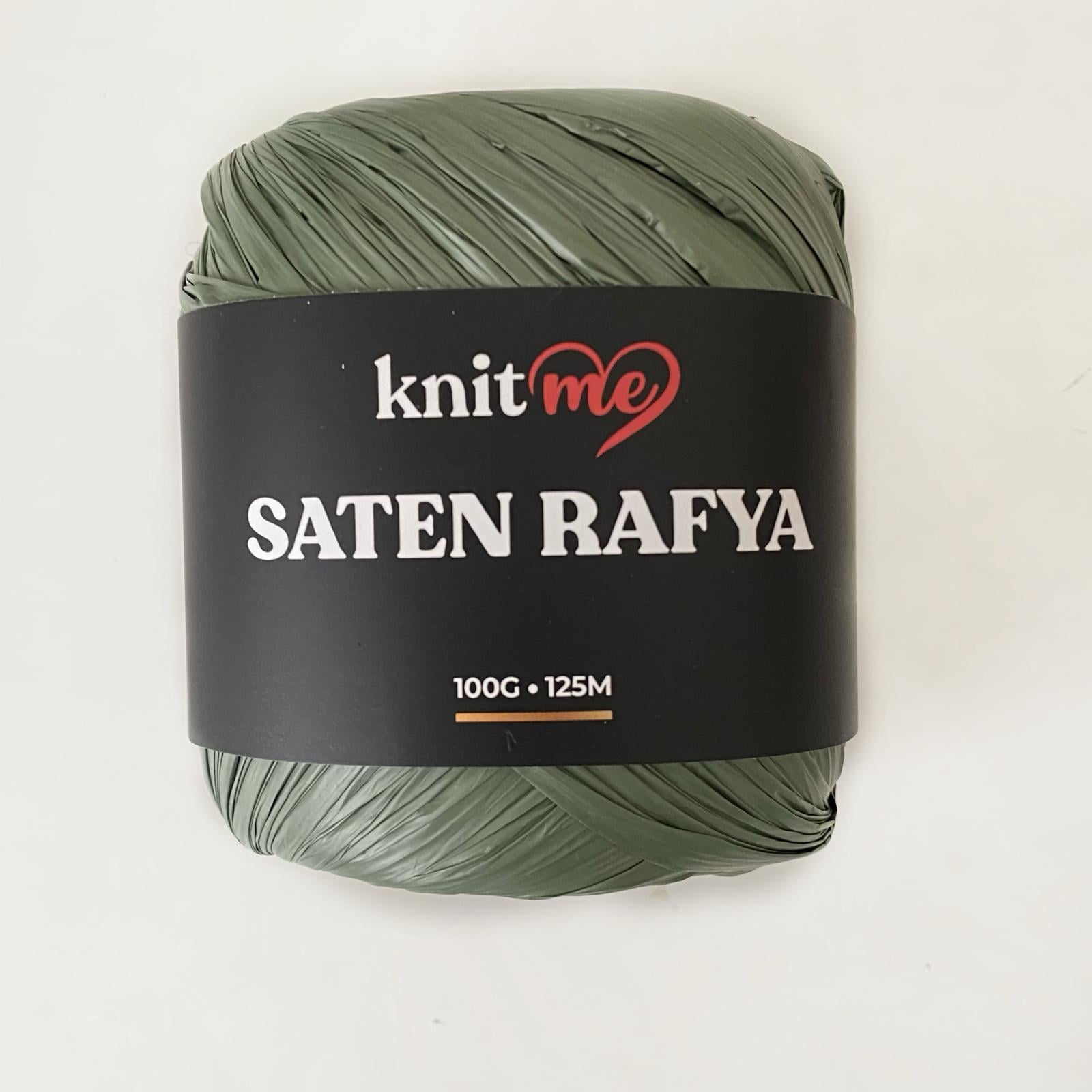 Knit Me Saten Rafya-Raffia İplik 100 Gr Haki