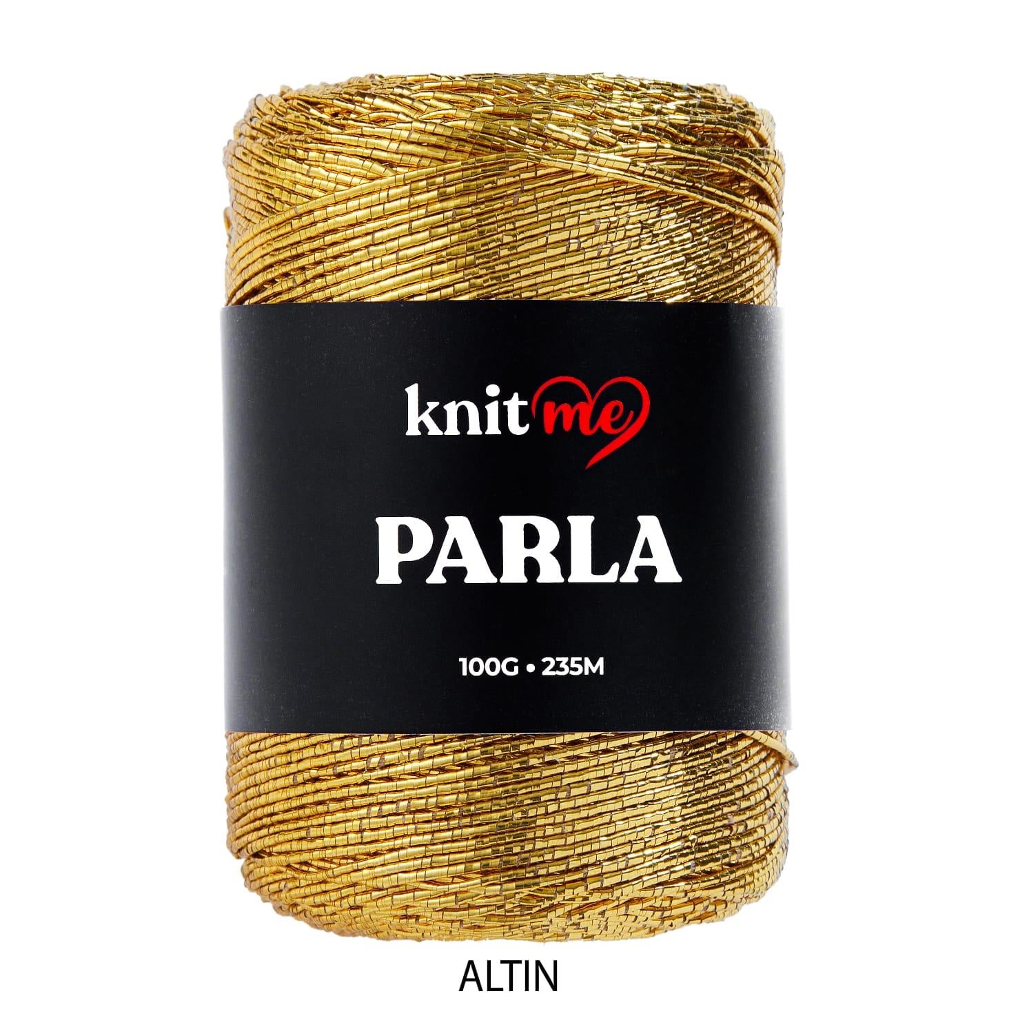 Knitme Parla Altın Simli Çanta ve Aksesuar Örgü İpliği