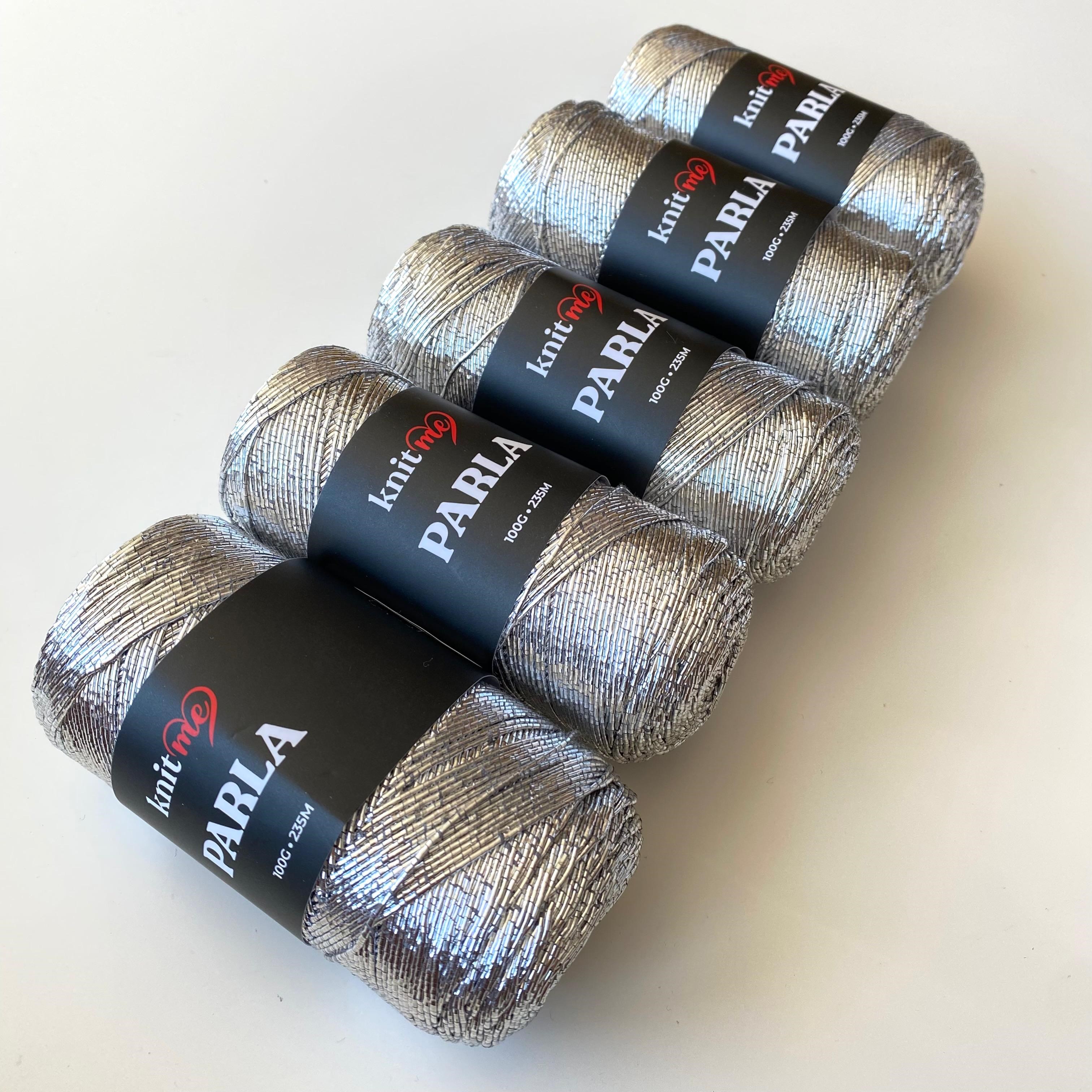 Knitme Parla Gümüş Simli Çanta ve Aksesuar Örgü İpliği 5 Adet