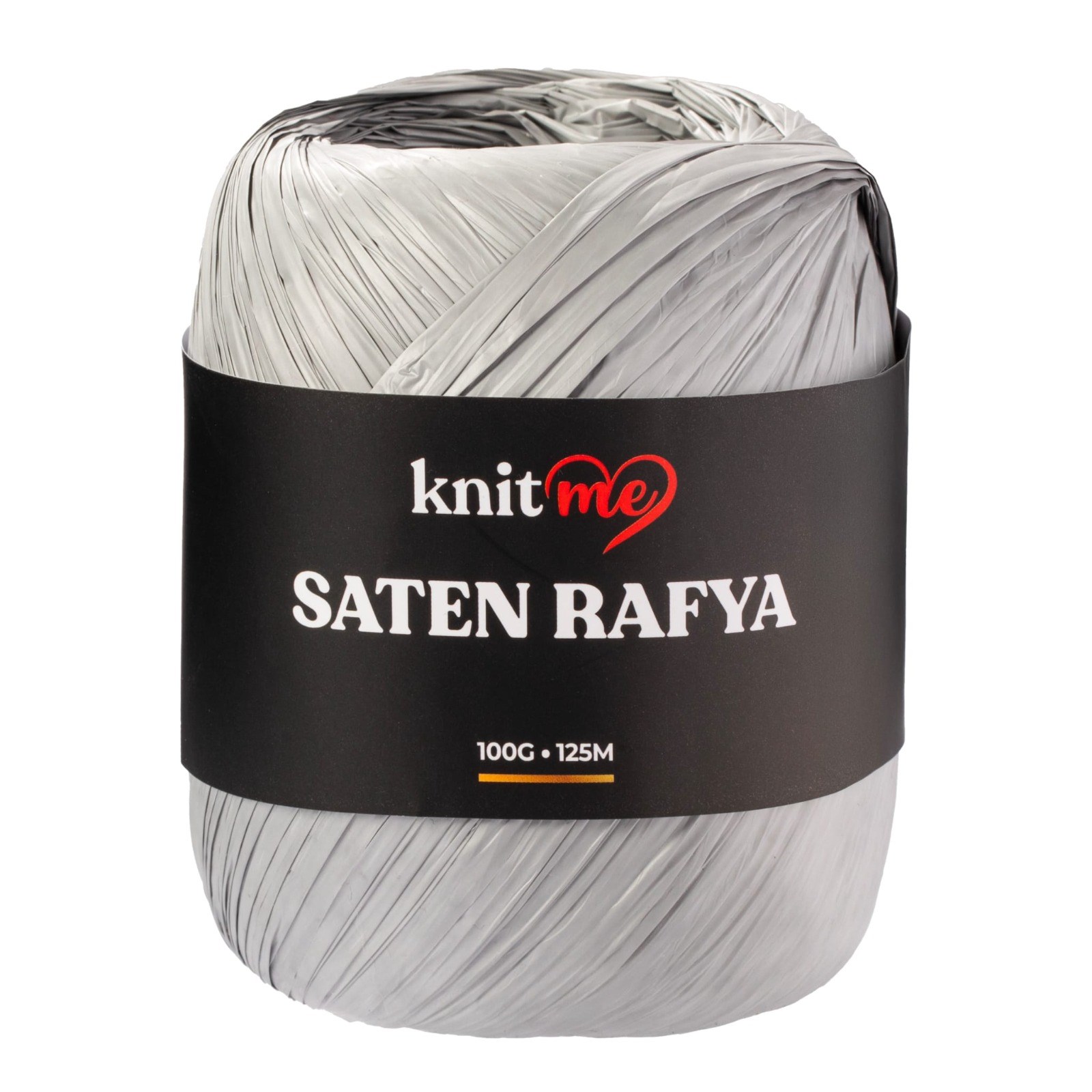 KnitMe Saten Rafya-Raffia Örgü İplik 100 Gr Gri Gümüş
