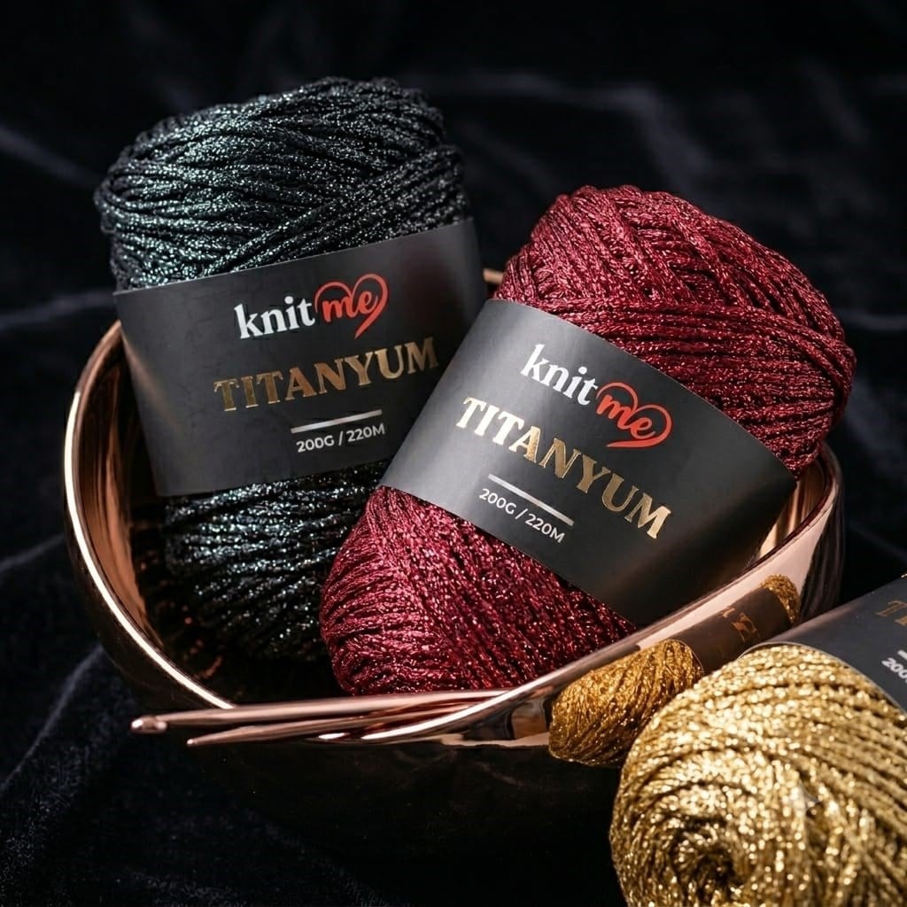 Knitme Titanyum Simli Çanta ve Aksesuar Örgü İpliği 200 Gr