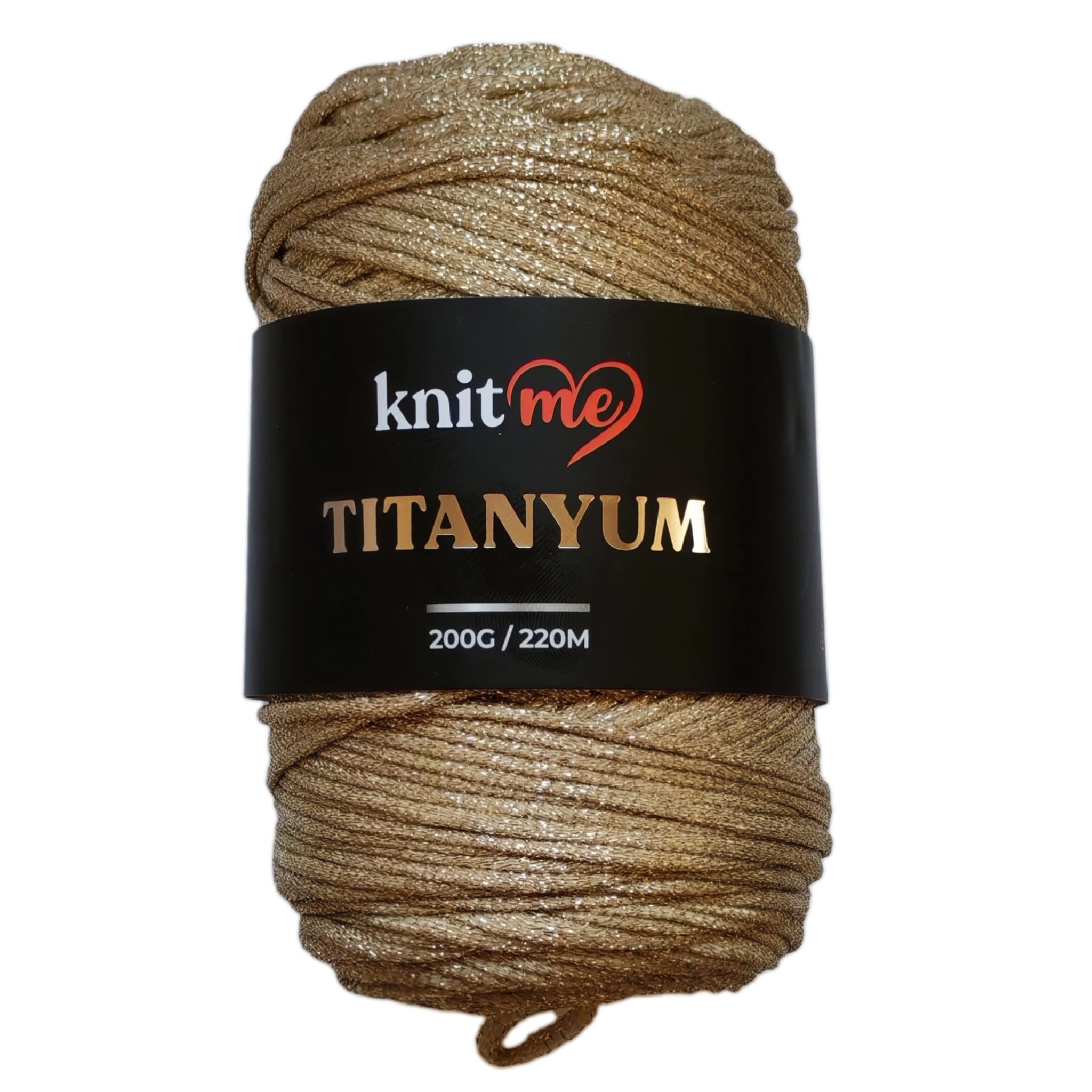 Knitme Titanyum Simli Çanta ve Aksesuar Örgü İpliği 200 Gr - Açık Altın