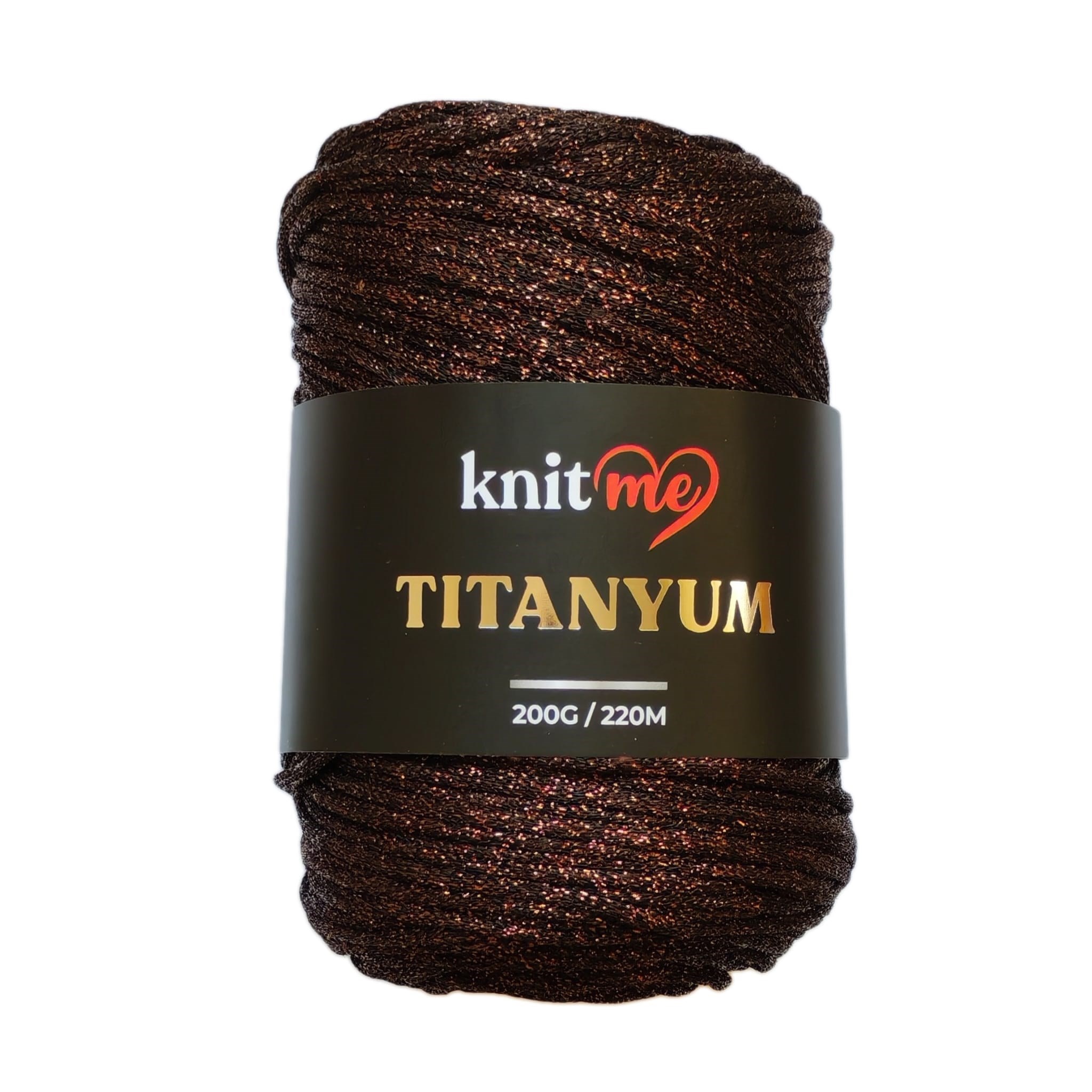 Knitme Titanyum Simli Çanta ve Aksesuar Örgü İpliği 200 Gr - Kahverengi