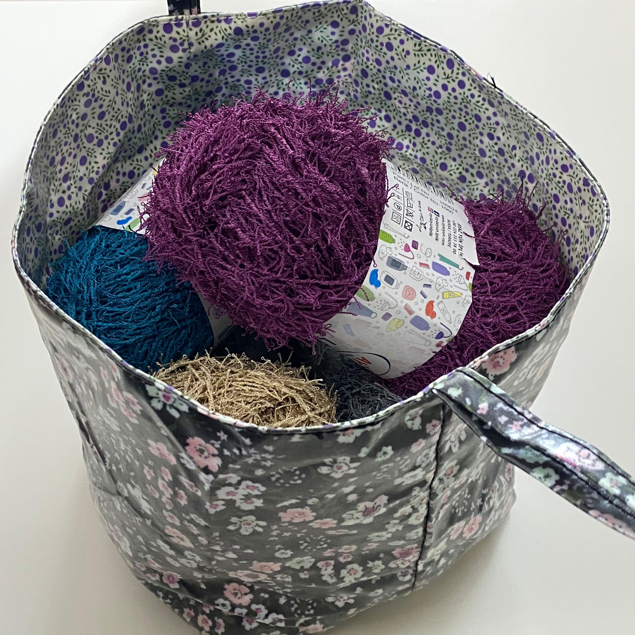 Küçük boy Malzeme ve Örgü El Çantası Çiçek Desenli Dekoratif Naylon Çanta Le47