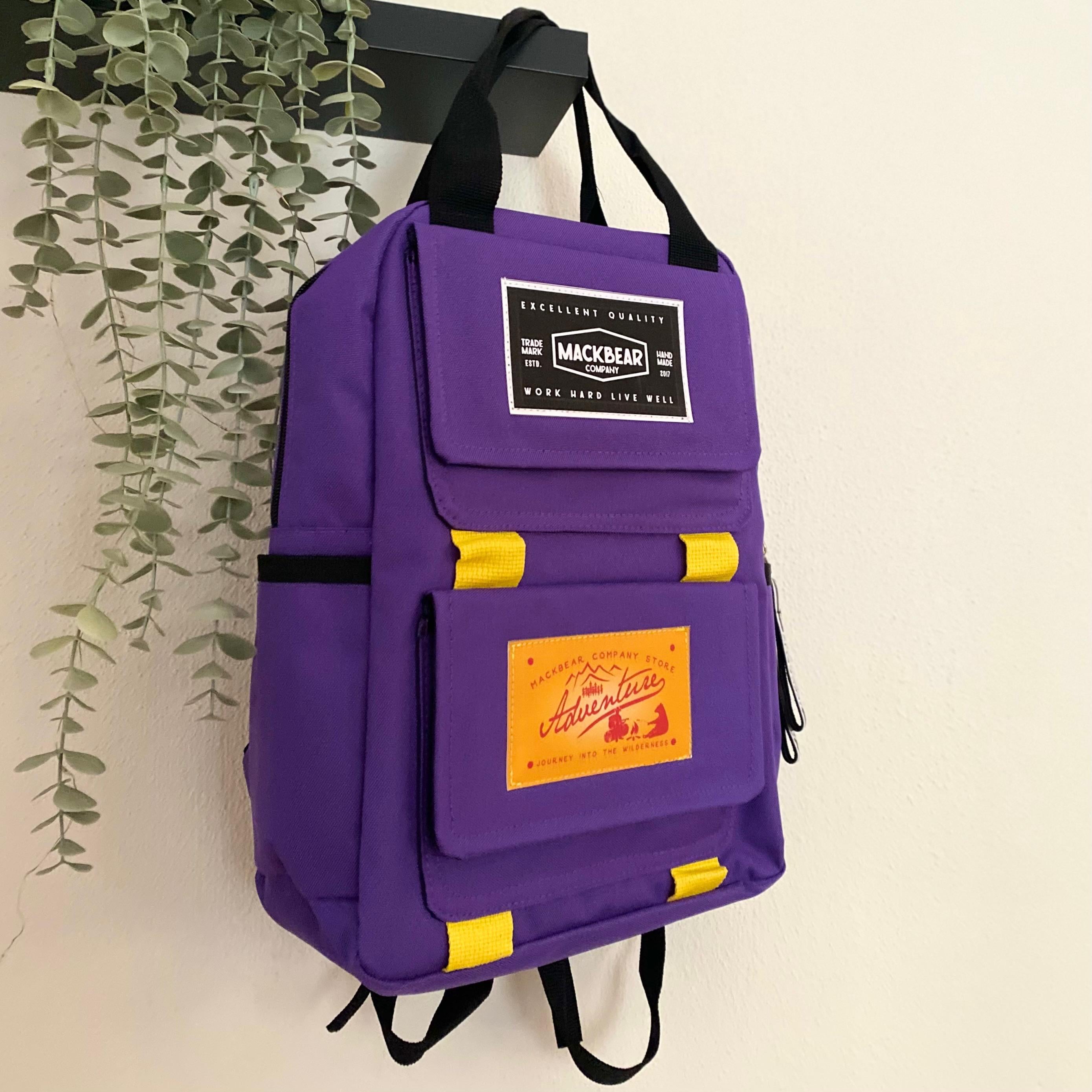 Mackbear Coffee Co. Unisex Sırt Çantası | Logolu Eflatun Sırt Çantası