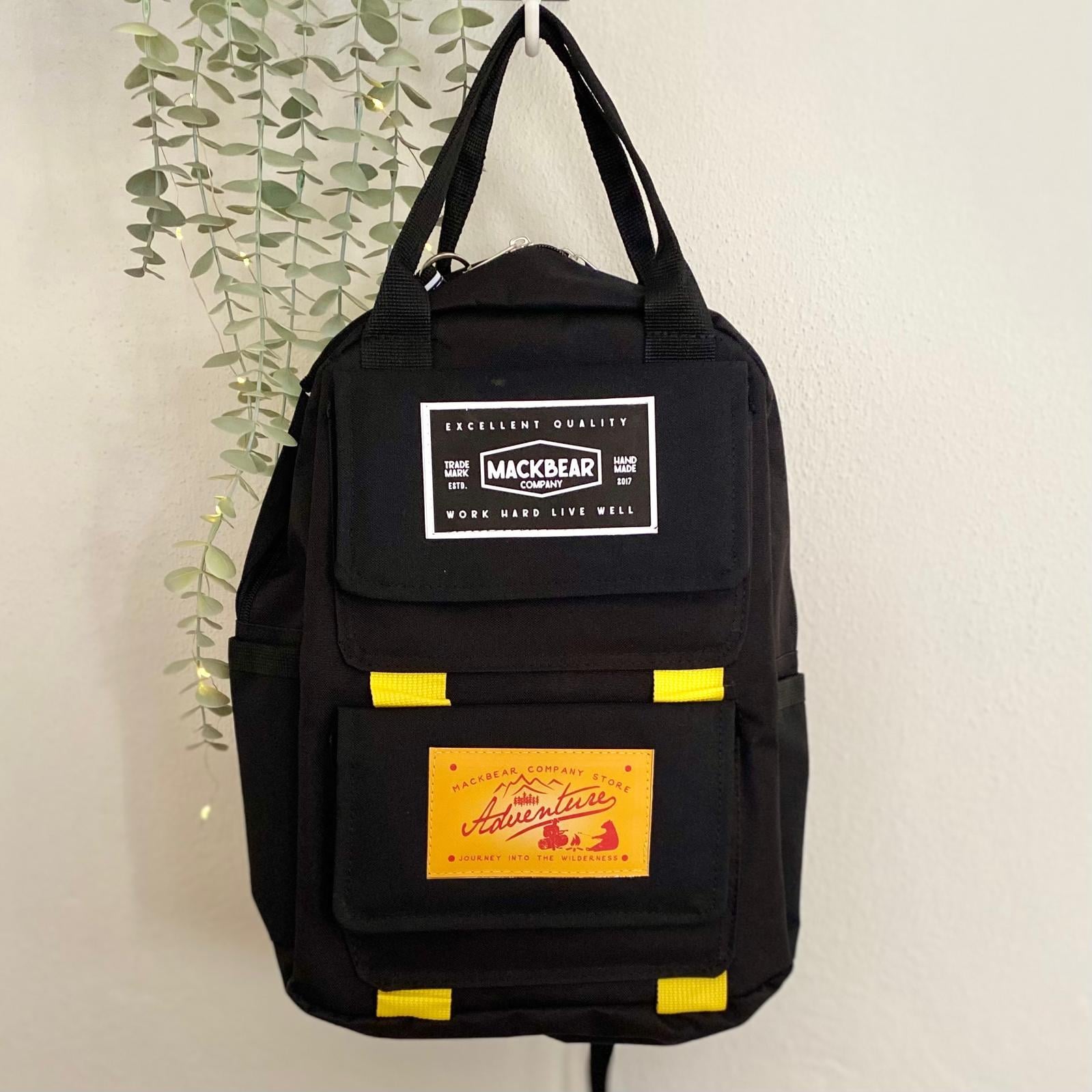 Mackbear Coffee Co. Unisex Sırt Çantası | Logolu Siyah B Sırt Çantası