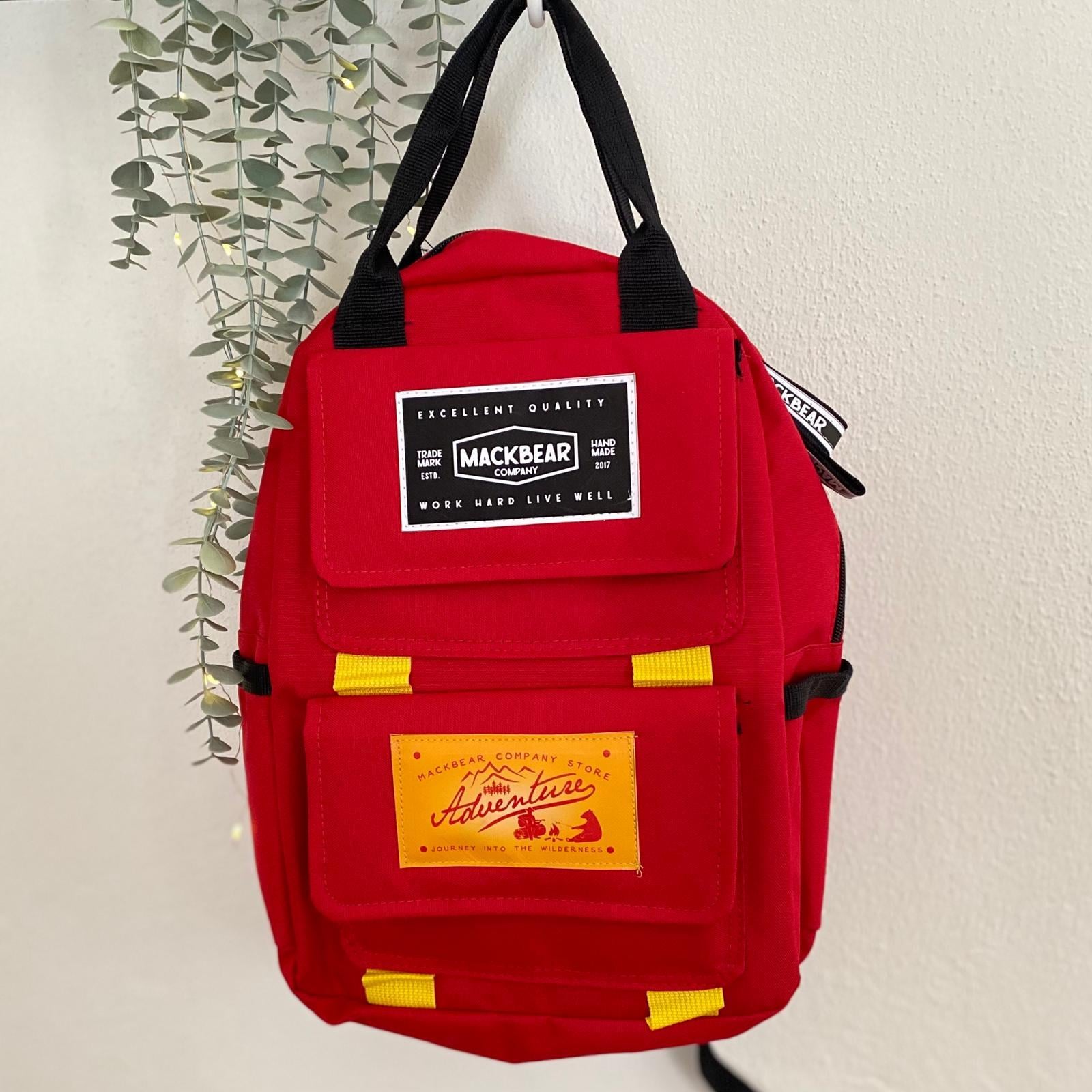 Mackbear Coffee Co. Unisex Sırt Çantası | Logolu Kırmızı Sırt Çantası