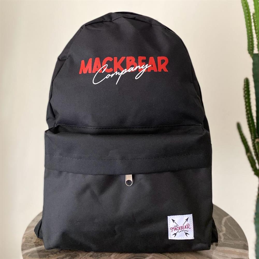 Mackbear Coffee Co. Unisex Sırt Çantası Siyah Logolu