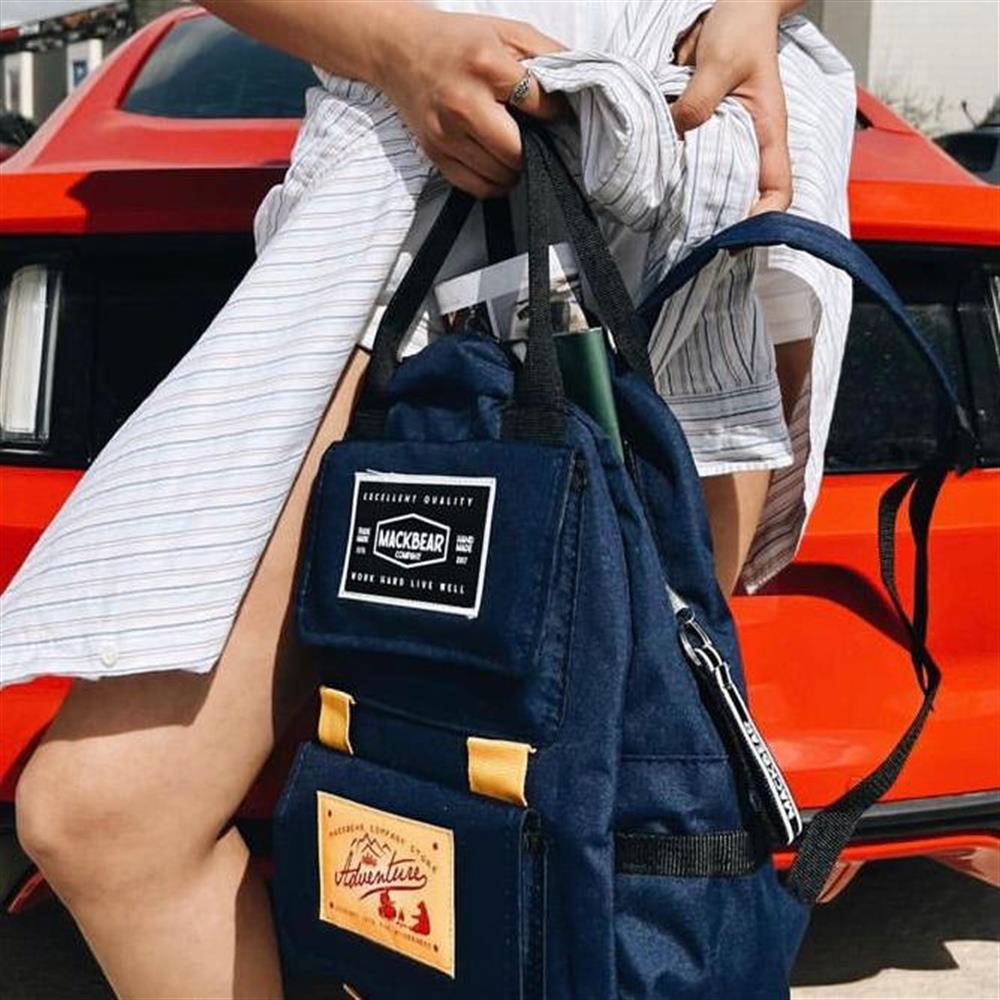Mackbear Coffee Co. Unisex Sırt Çantası | Logolu Lacivert Sırt Çantası