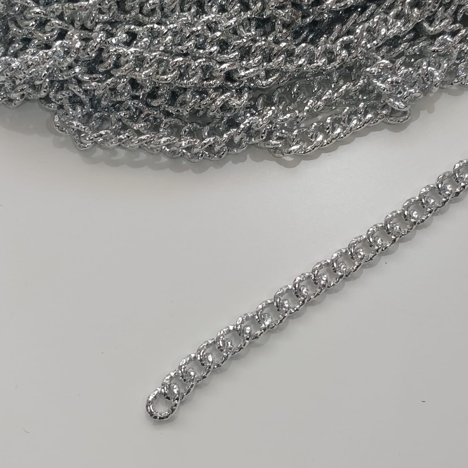 Metal Burgulu Çanta Zincir 10 Mm 1 Metre Gümüş