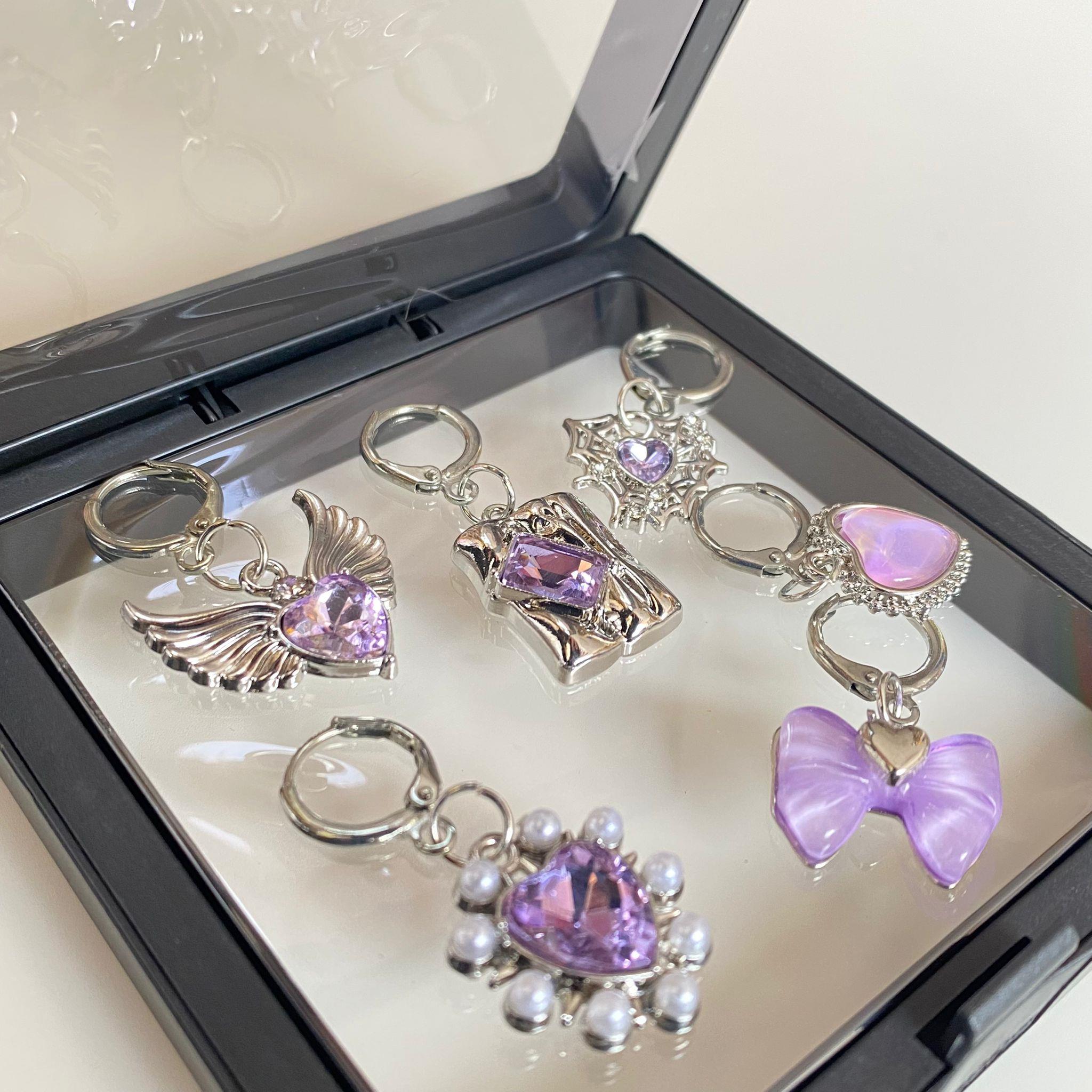 Metal Eflatun Taş Figürlü İlmek Bekletme Broş Seti