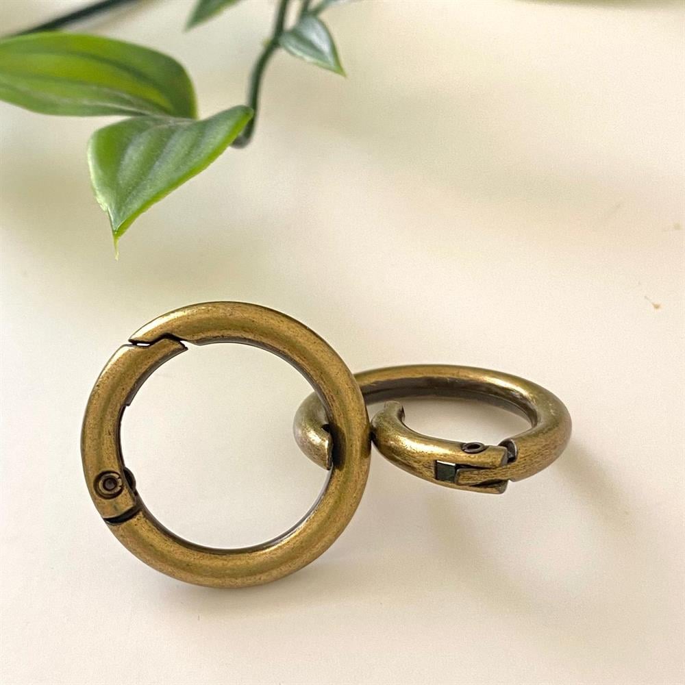 Metal Yaylı Çanta Halka 1,8 Cm Antik