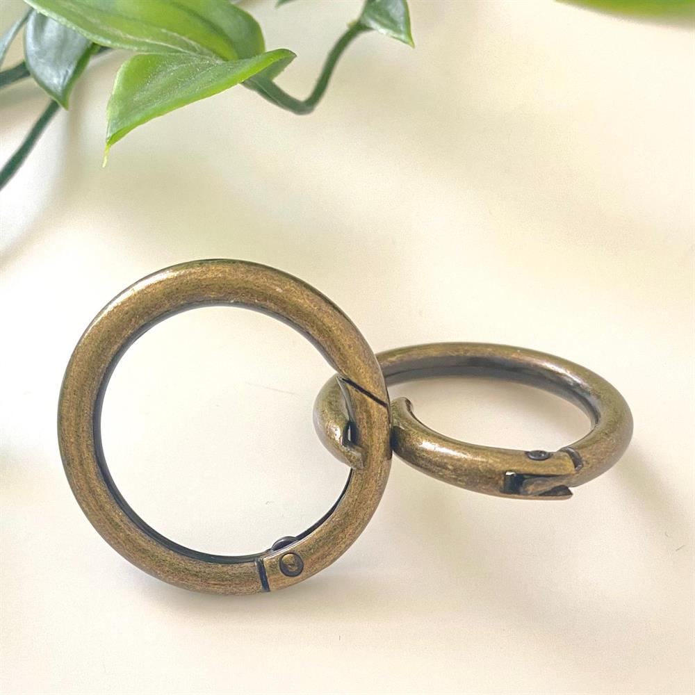 Metal Yaylı Çanta Halkası 2,5 cm Antik