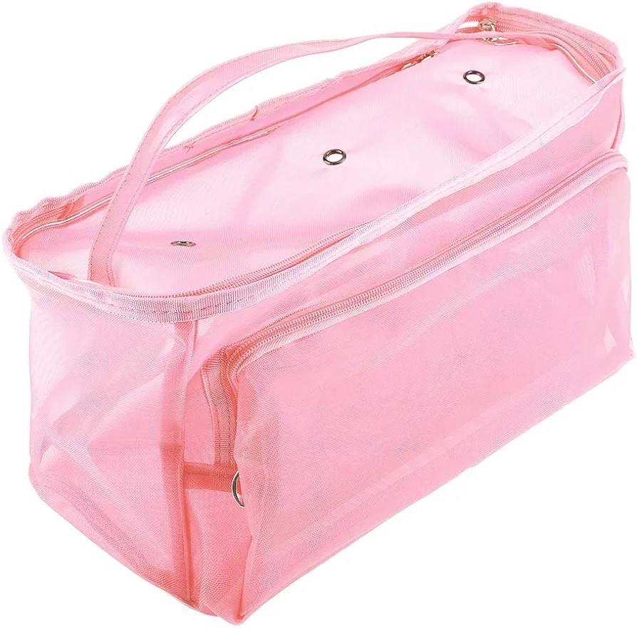 Örgü Çantası, Çok Amaçlı Çanta, Organizer Çanta | Şeffaf Bebe Pembesi LE62