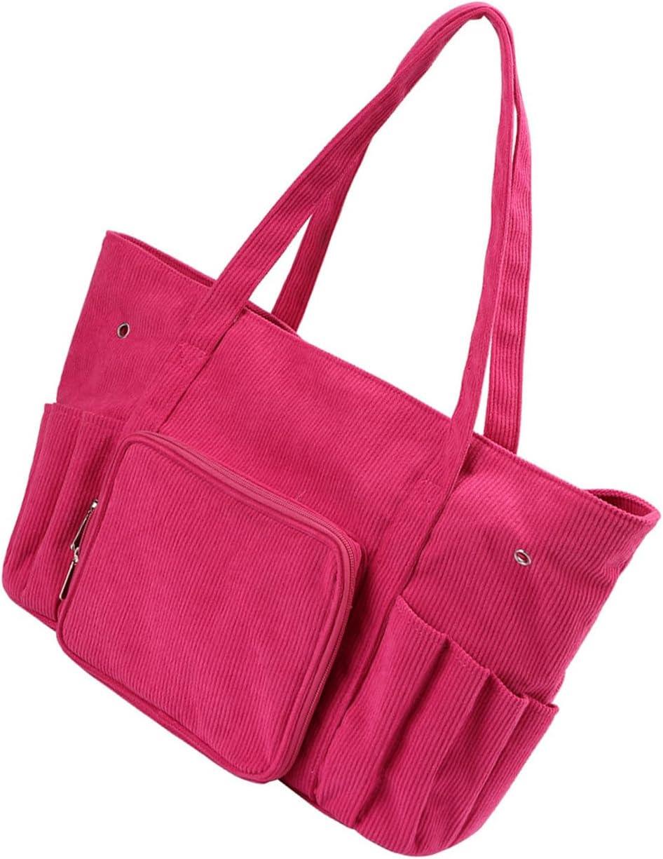 Örgü Çantası, Çok Amaçlı El Çantası, Organizer Fuşya Kadife Çanta Le38