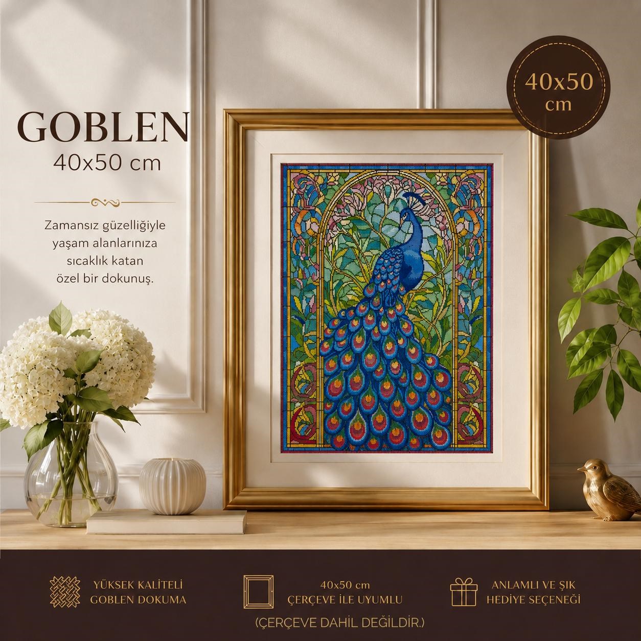 Pamuk Muline Goblen İşleme Panosu Seti Manzara 40x50 Cm