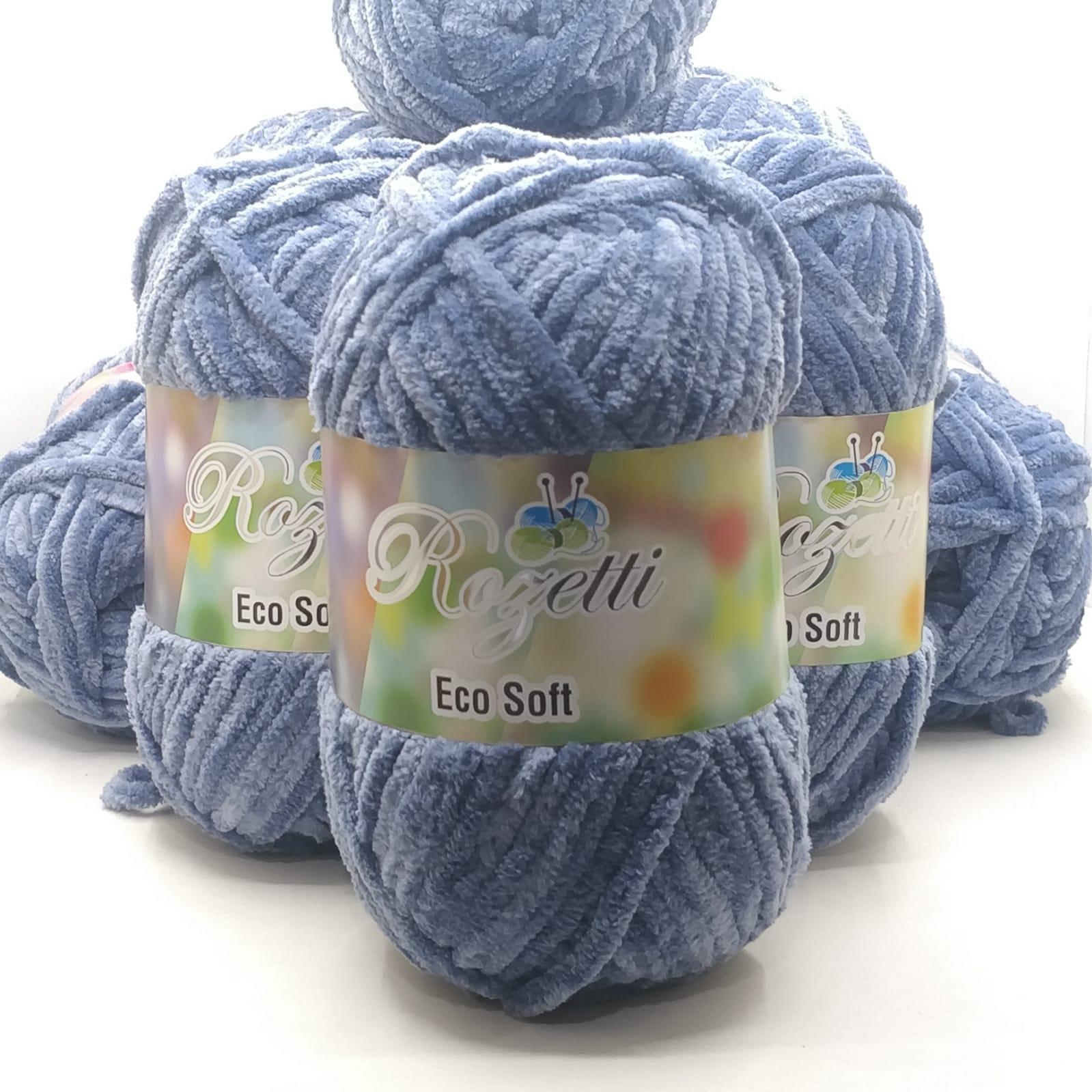 Rozetti Eco Soft İhraç Fazlası Ucuz Kadife İplik H. Mavi 1.2 Kg