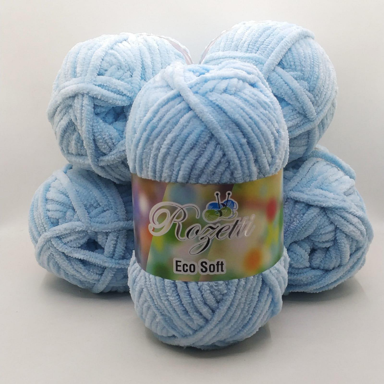 Rozetti Eco Soft İhraç Fazlası Ucuz Kadife İplik Buz Mavi 680 Gr