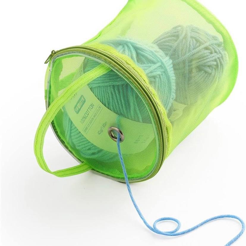 Şeffaf Yumak Çantası  13 x 14 Cm Mini Boy LE13 Yeşil Organizer Çanta