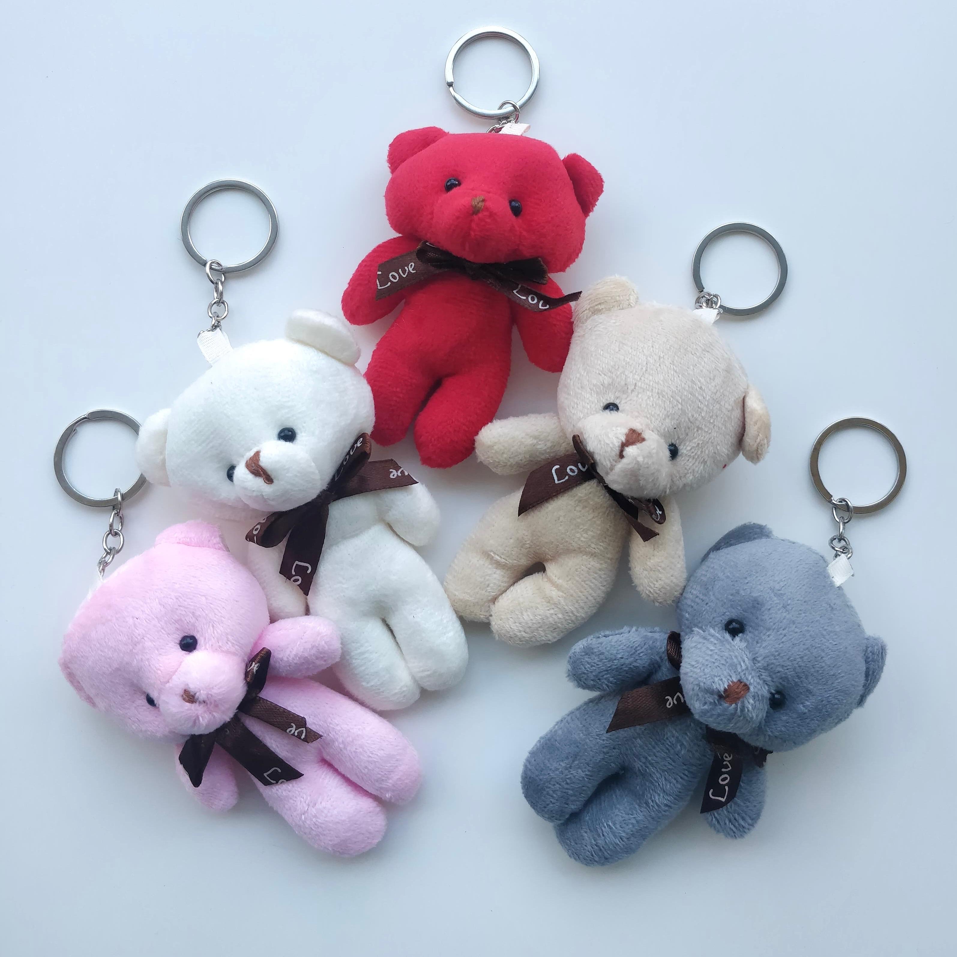 Sevimli Peluş Ayıcıklı Anahtarlık Çanta Çarmı 5 Adet Set