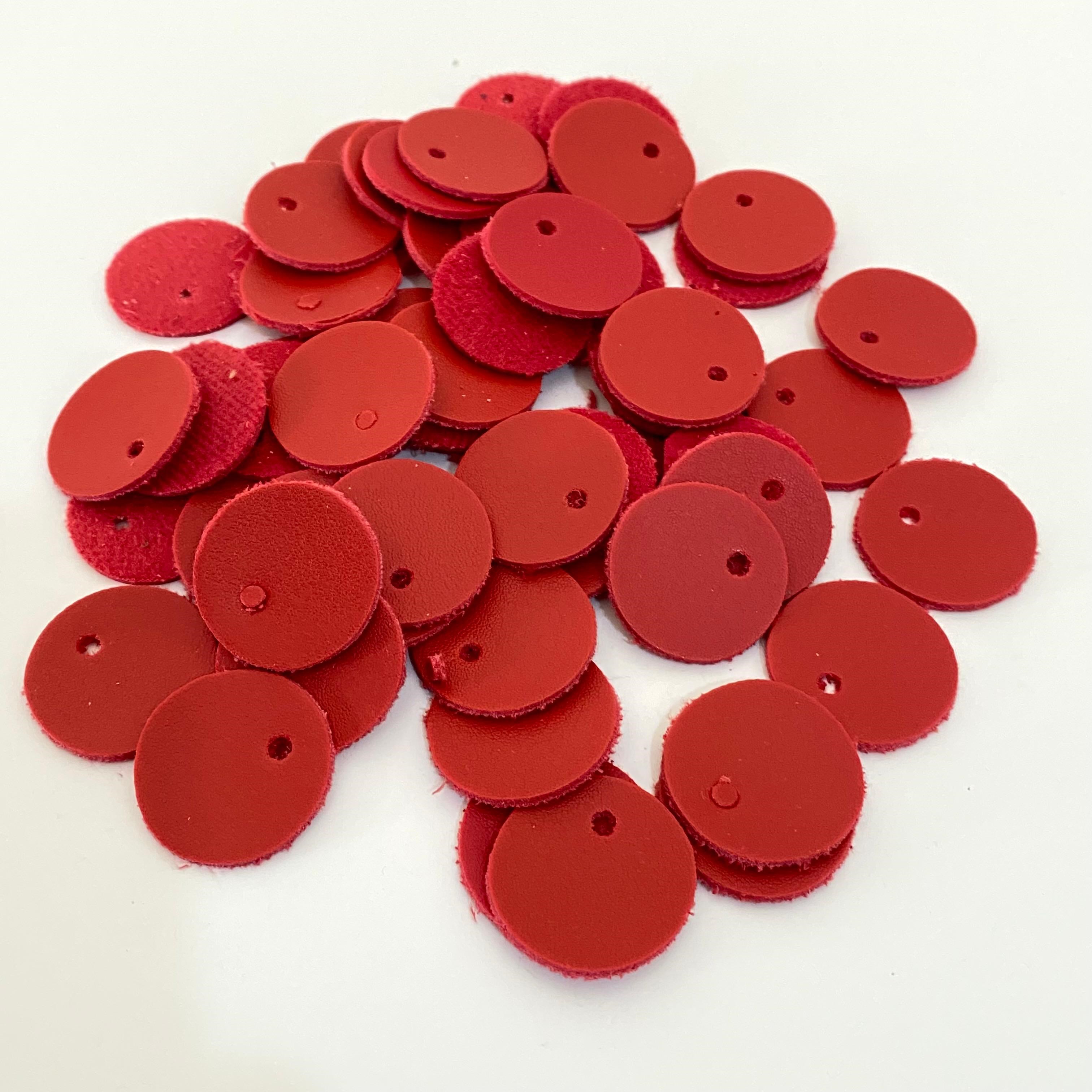 Suni Deri 2.5 Cm Çanta Ve Aksesuar Pullu Kırmızı ( 100 Adet )