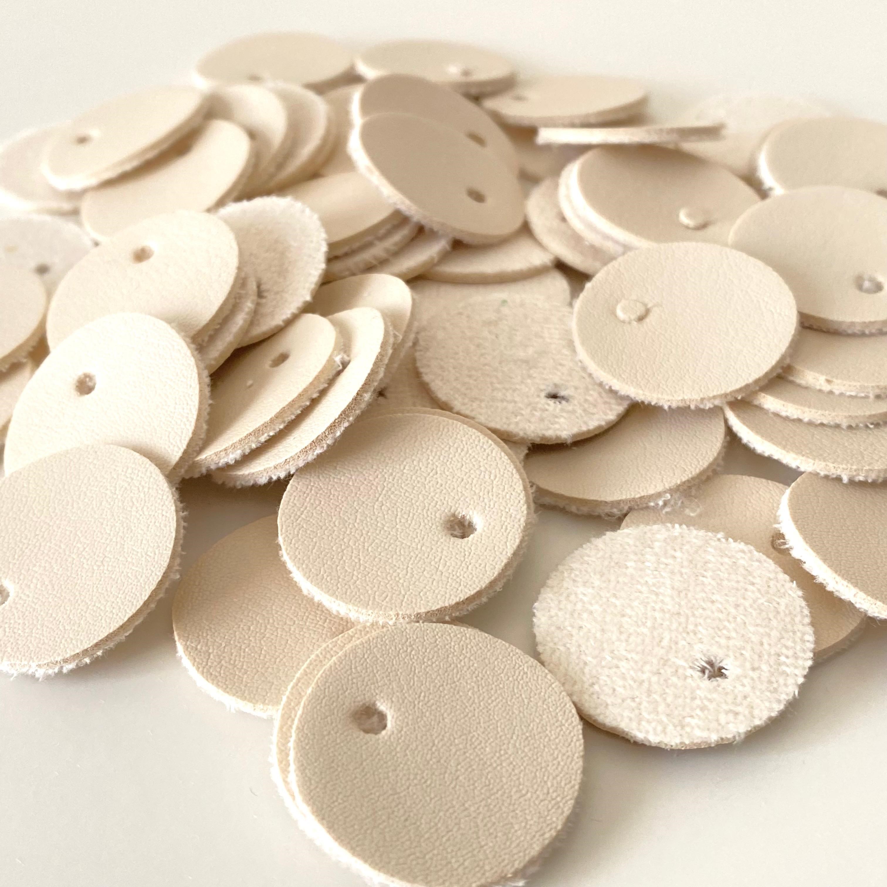 Suni Deri 2.5 Cm Çanta Ve Aksesuar Pullu Krem ( 100 Adet )