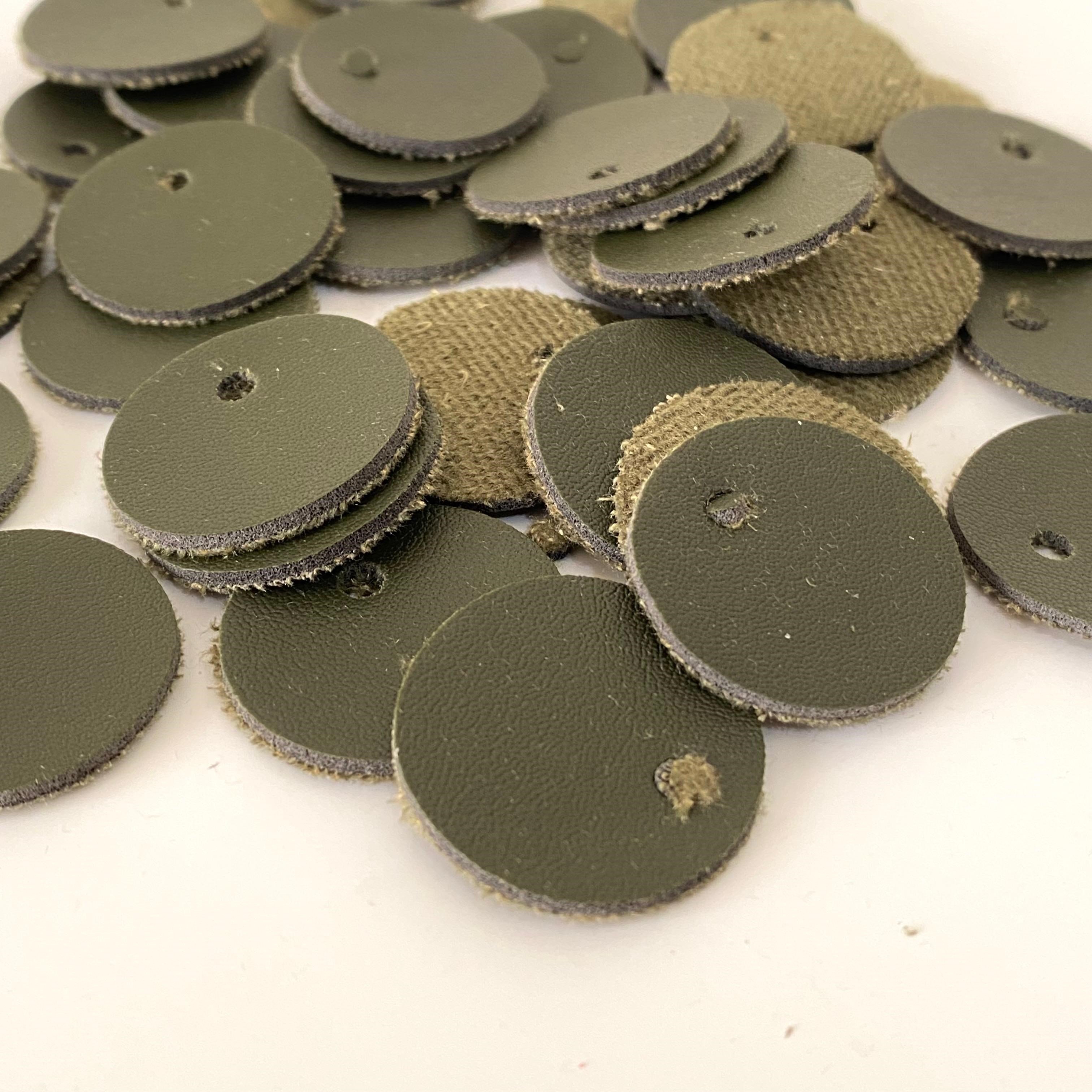 Suni Deri 2.5 Cm Çanta Ve Aksesuar Pullu Haki ( 100 Adet )