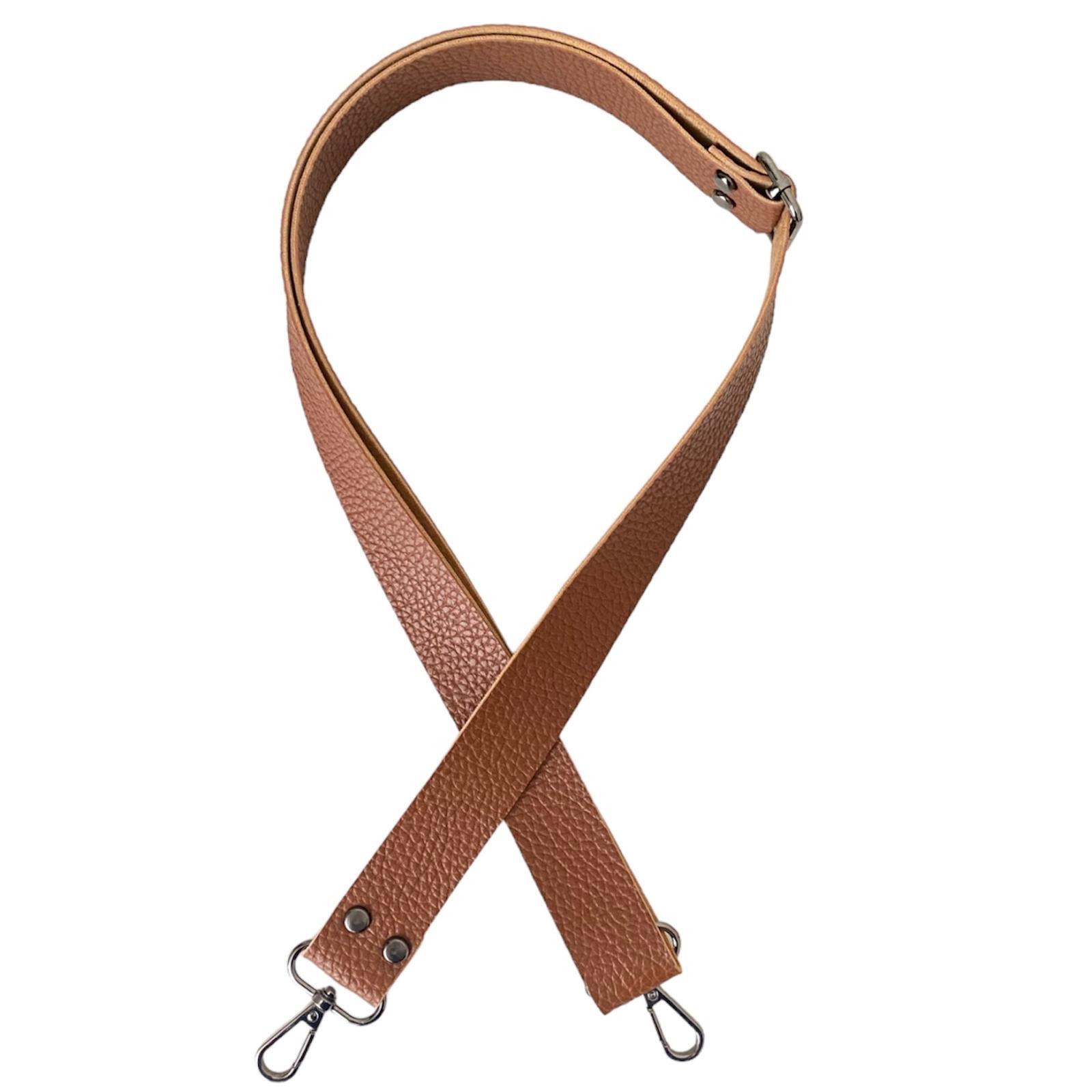 Sürgü Tokalı Ayarlanabilir Çanta Askısı 135 cm* 3 Cm Taba Renk Krom Kancalı