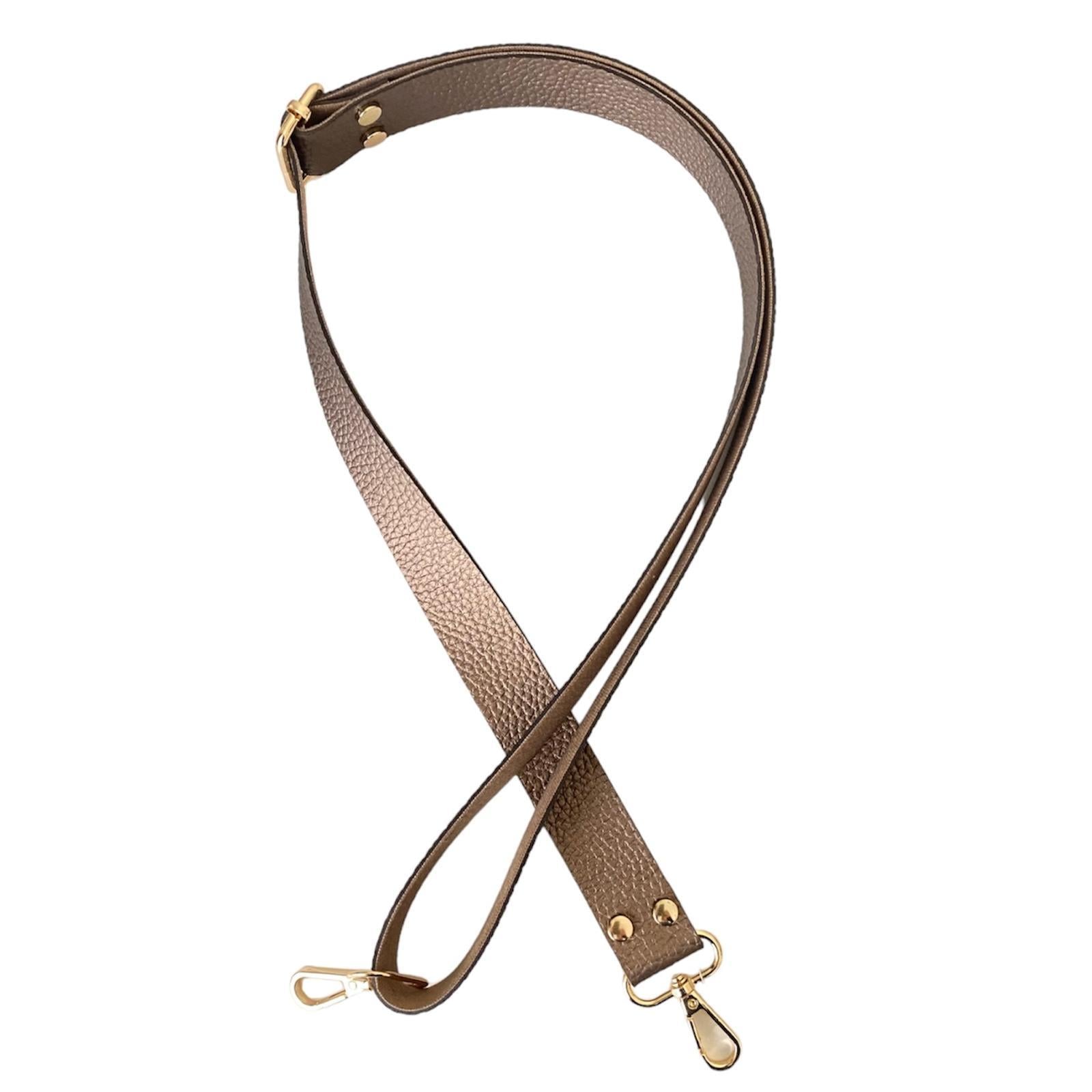 Sürgü Tokalı Ayarlanabilir Çanta Askısı 135 cm* 3 Cm Bakır Renk Altın Kancalı