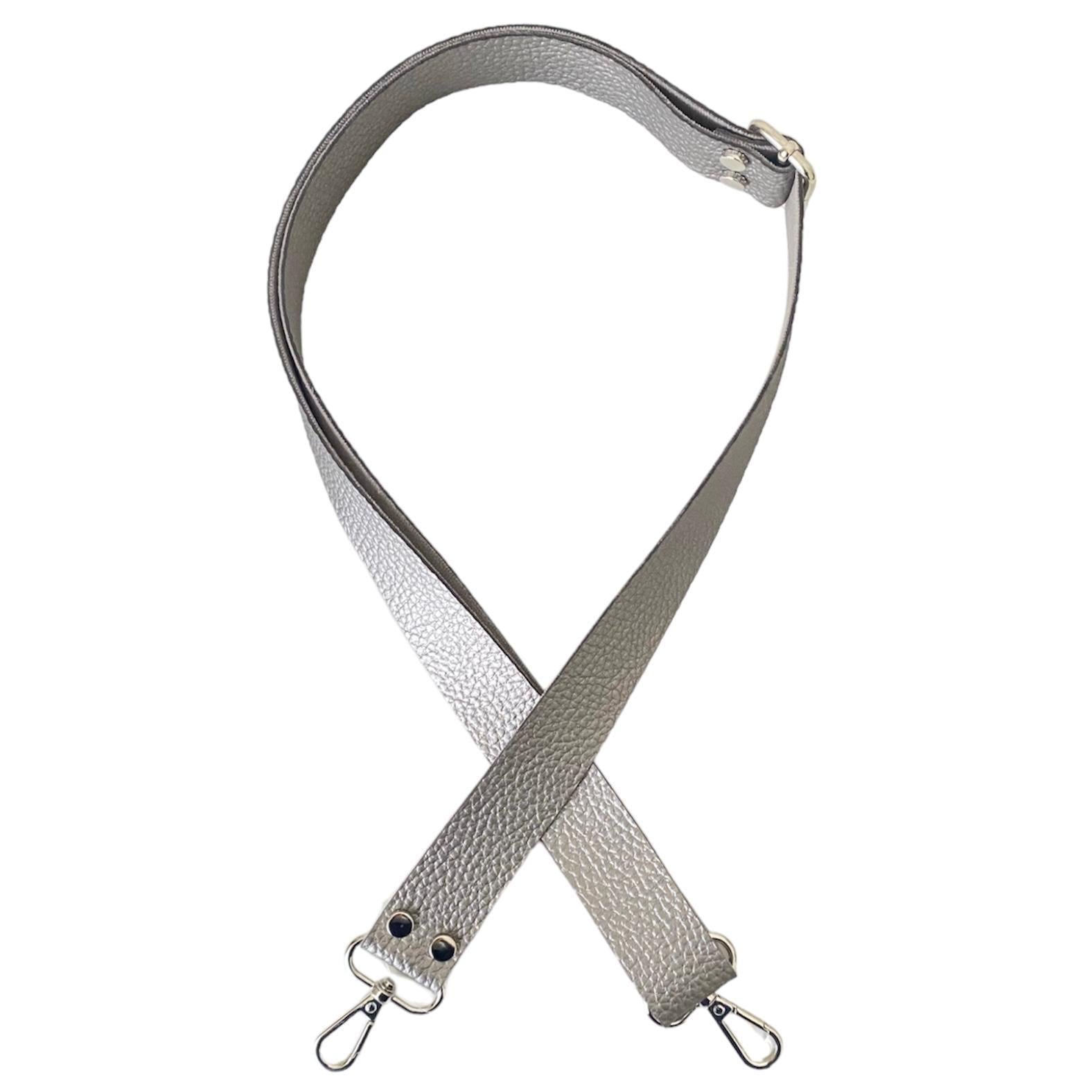 Sürgü Tokalı Ayarlanabilir Çanta Askısı 135 cm* 3 Cm Gümüş Renk Gümüş Kancalı