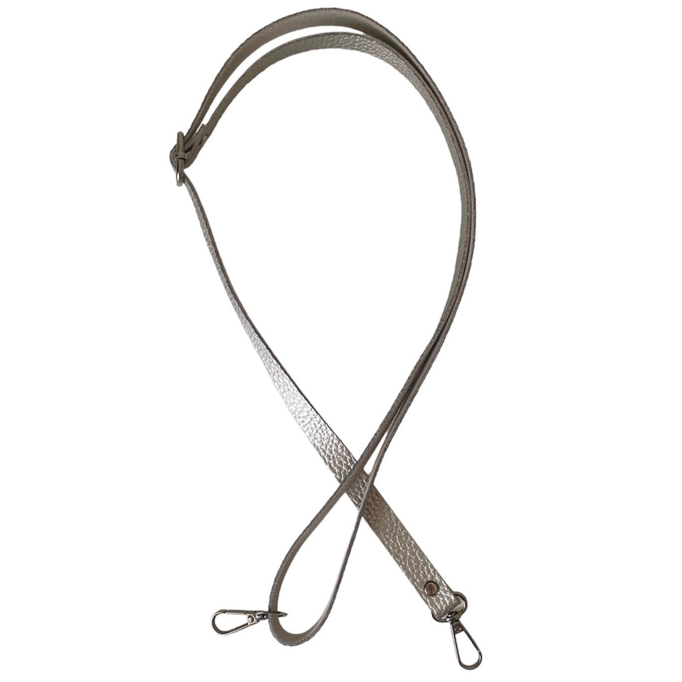Sürgü Tokalı Çanta Askısı 135 cm* 1.5 Cm Gümüş Renk Krom Kancalı