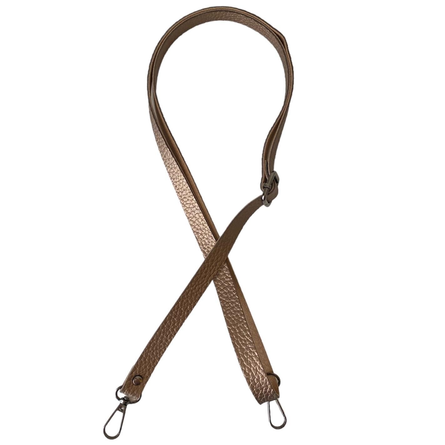 Sürgü Tokalı Çanta Askısı 135 cm* 1.5 Cm Bakır Renk Krom Kancalı