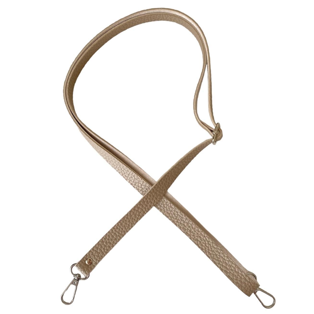 Sürgü Tokalı Çanta Askısı 135 cm* 1.5 Cm Taş Renk Gümüş Kancalı