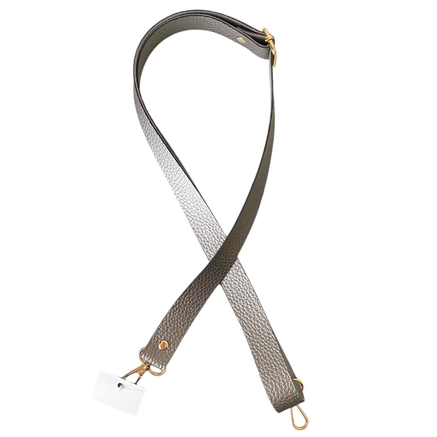 Sürgü Tokalı Çanta Askısı 135 cm* 2.5 Cm Gümüş Renk Altın Kancalı