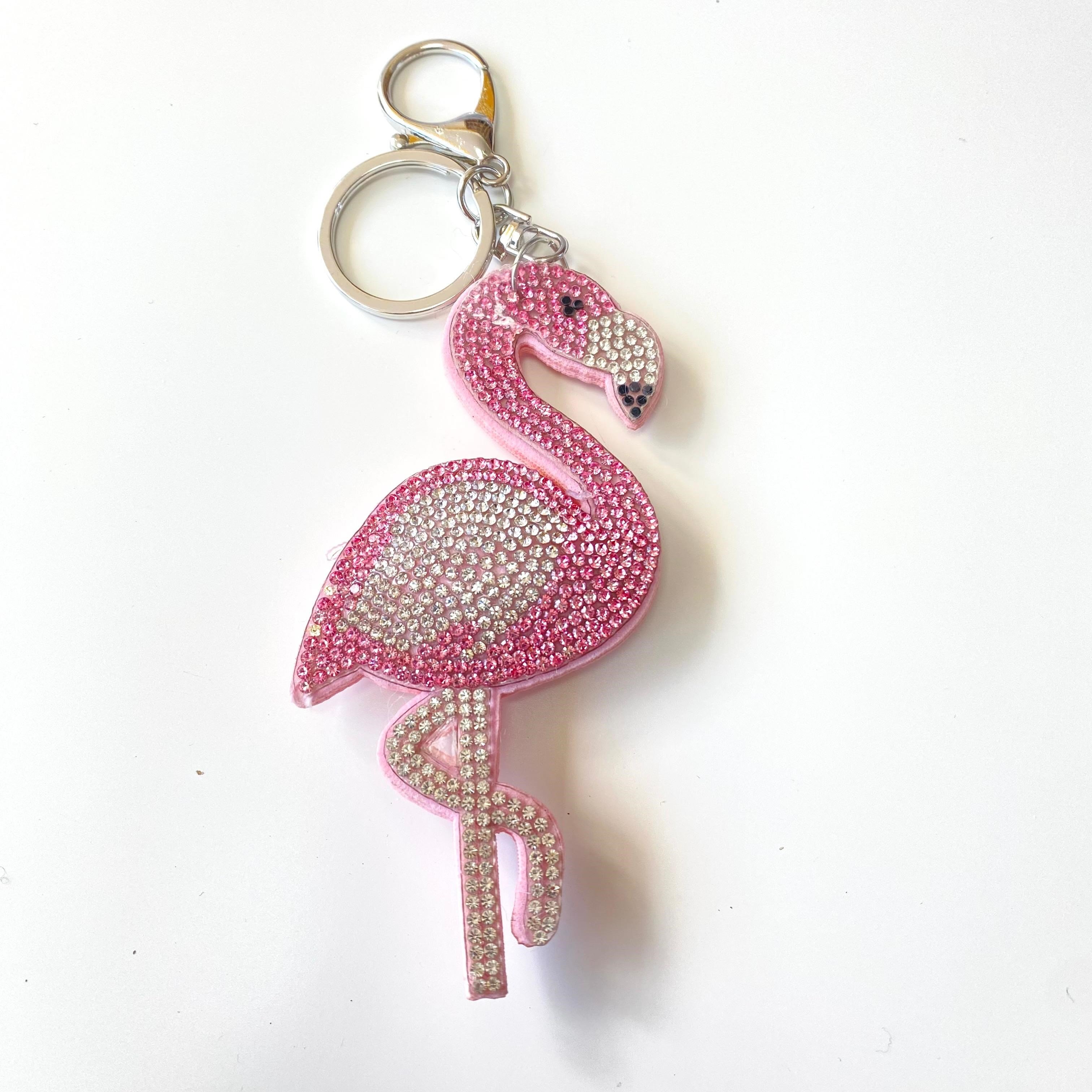 Taşlı Anahtarlık Ve Çanta Charmı Flamingo