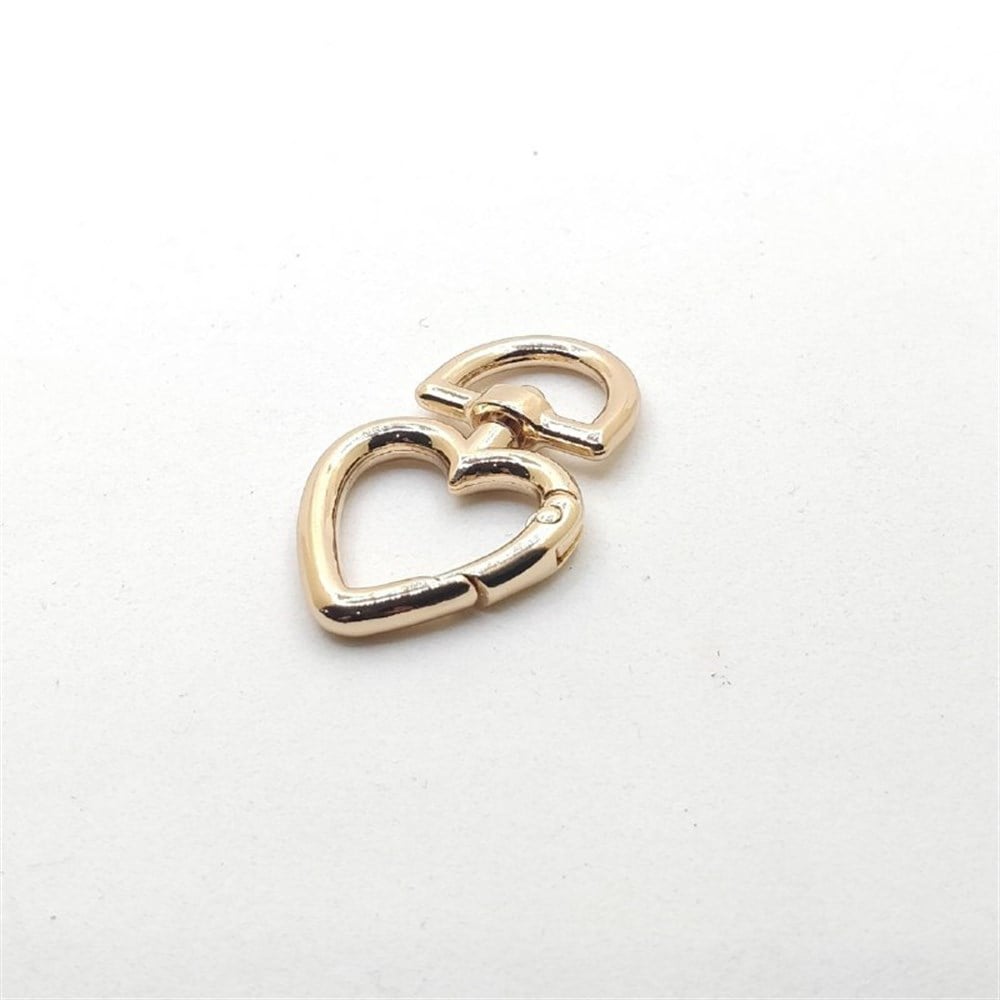 Yaylı Çanta Halkası | Kalpli Model Altın