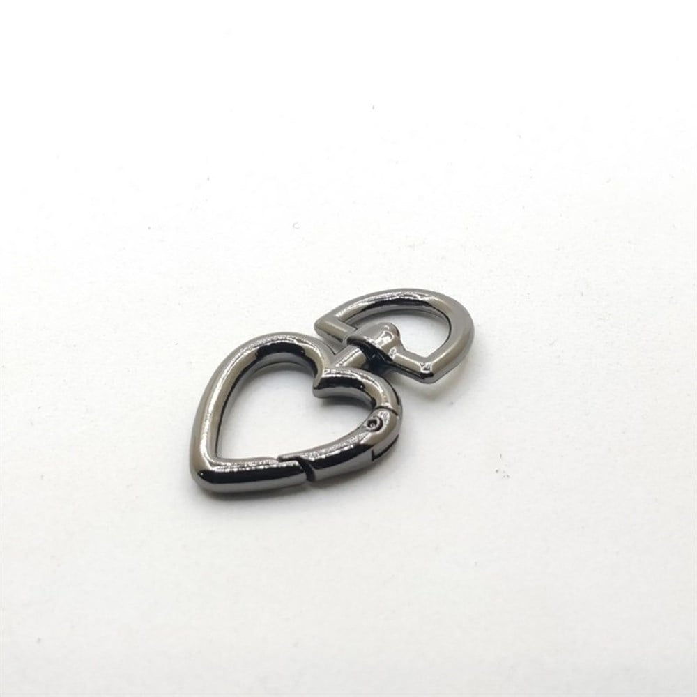 Yaylı Çanta Halkası | Kalpli Model Gri