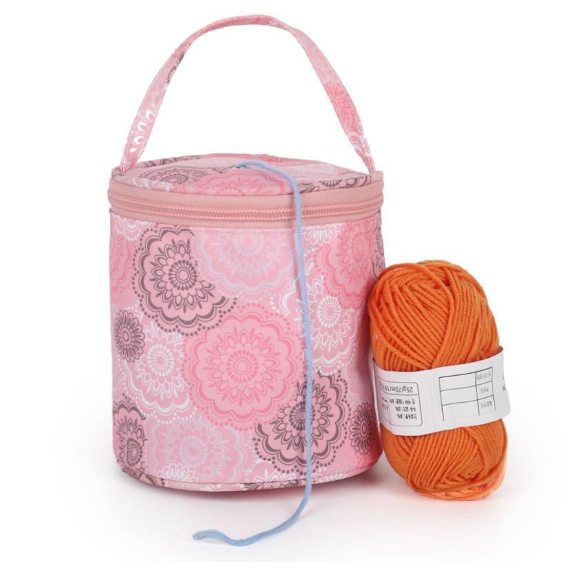 Yumak Çantası 13 x 14 Cm Mini Boy LE13 Çiçek Desenli Pembe Organizer Çanta
