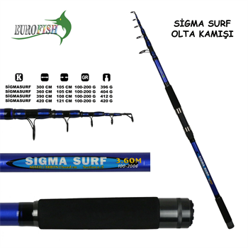 Eurofish Sigma Surf 100-200gr 360 Cm Surf Olta Kamışı Mavi
